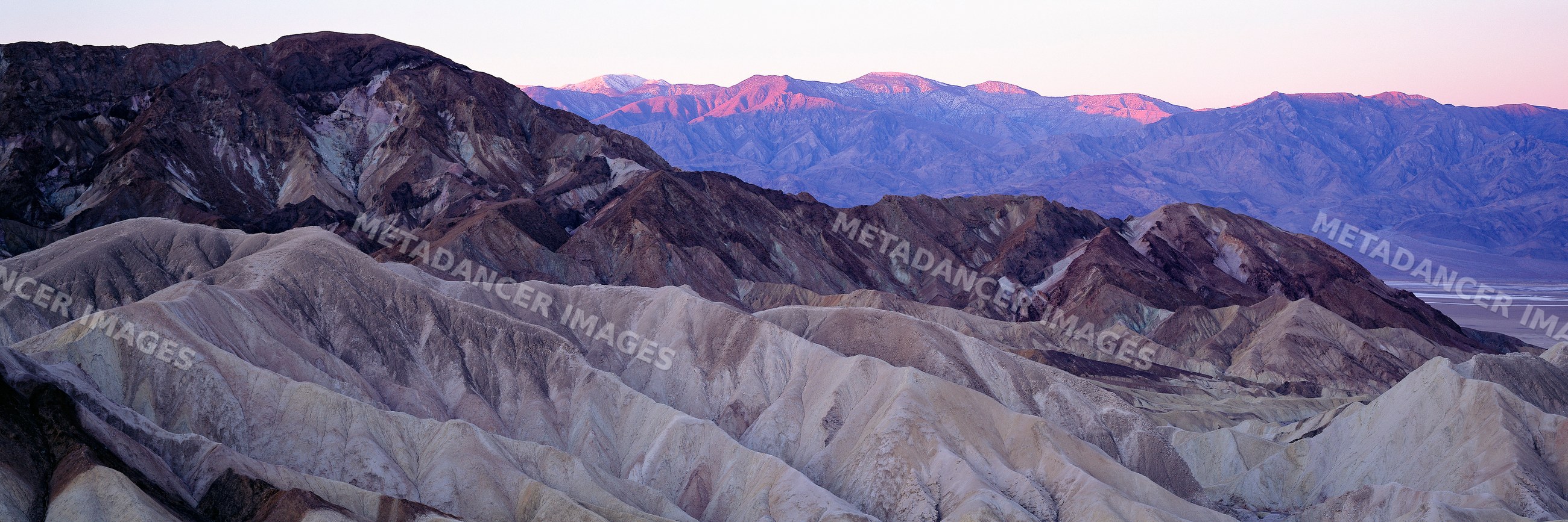 Badlands landscape in death valley california