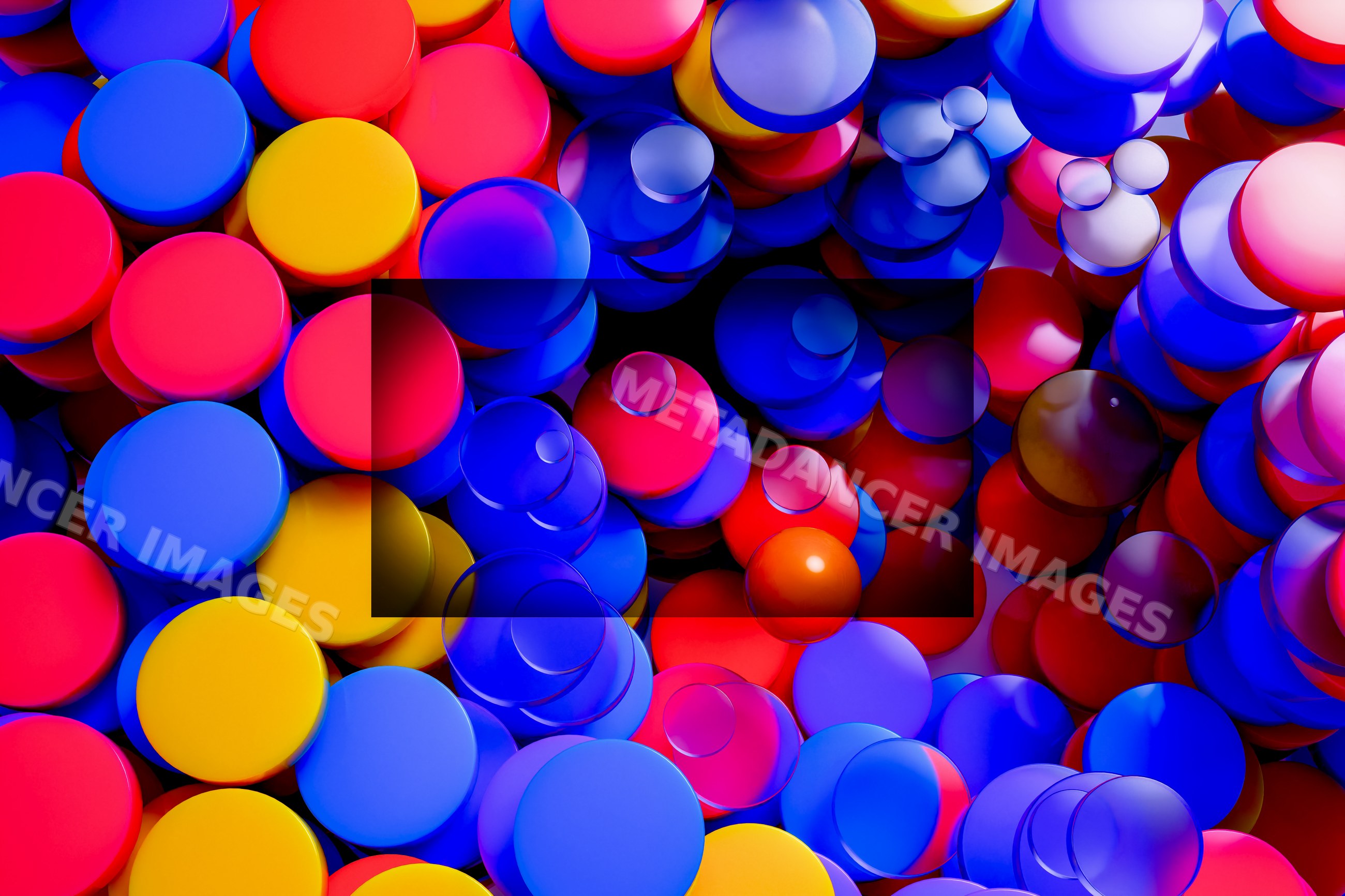 Colorful abstract digital rendering of overlapping circles