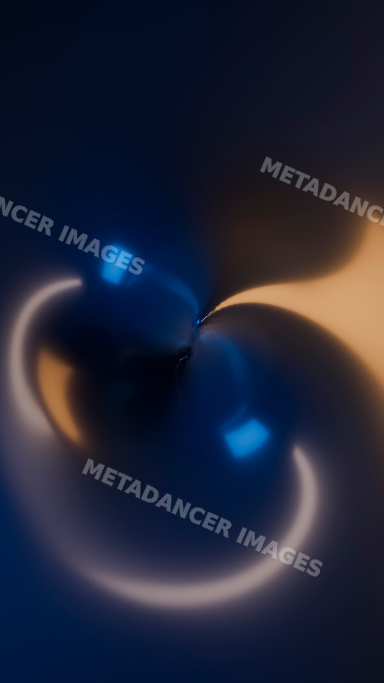Abstract swirling light effects with blue and orange glows