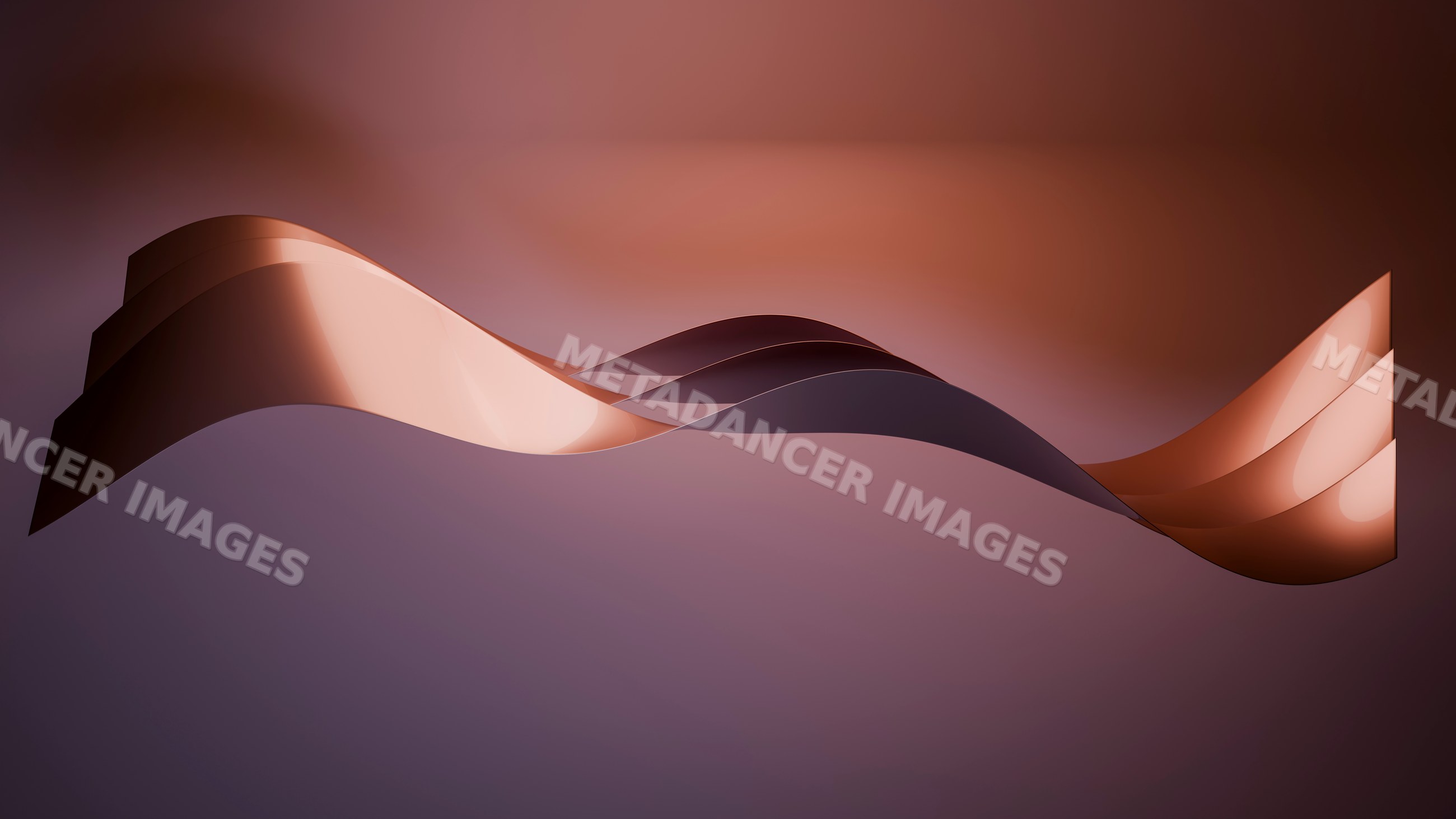 Abstract smooth flowing wave shapes with golden lighting and gradient
