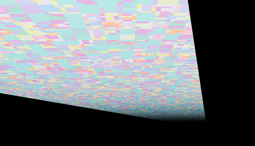 Abstract digital pattern of colorful rectangles in a repetitive grid