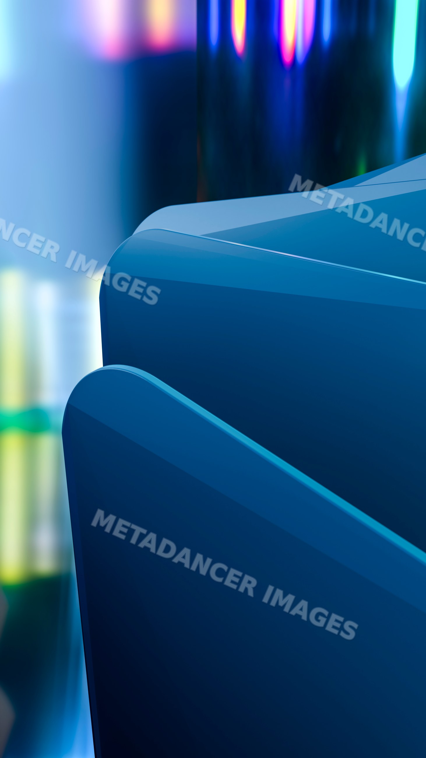 Abstract composition of smooth blue curved shapes