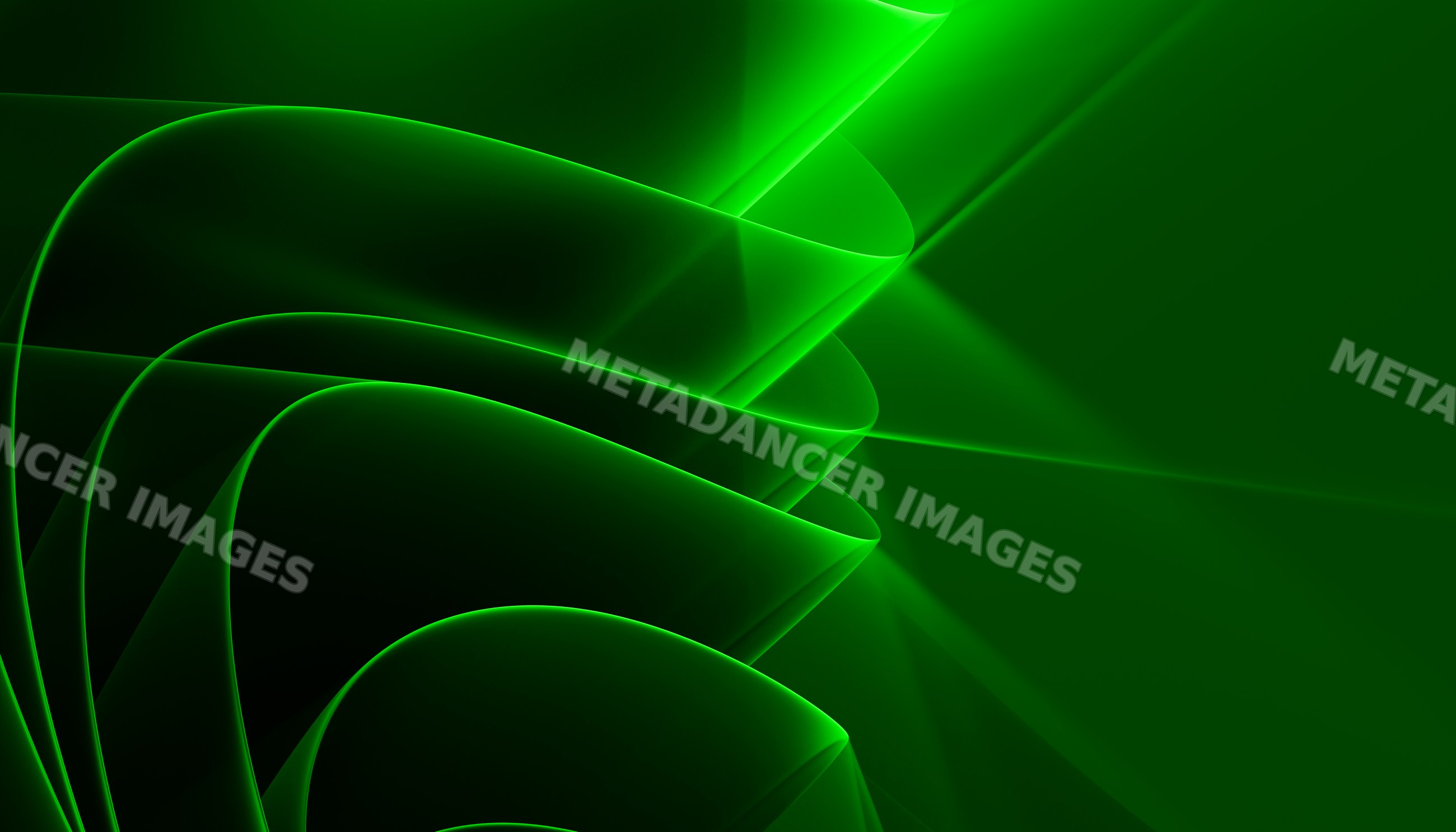 Digital green abstract curves creating a fluid modern visual effect