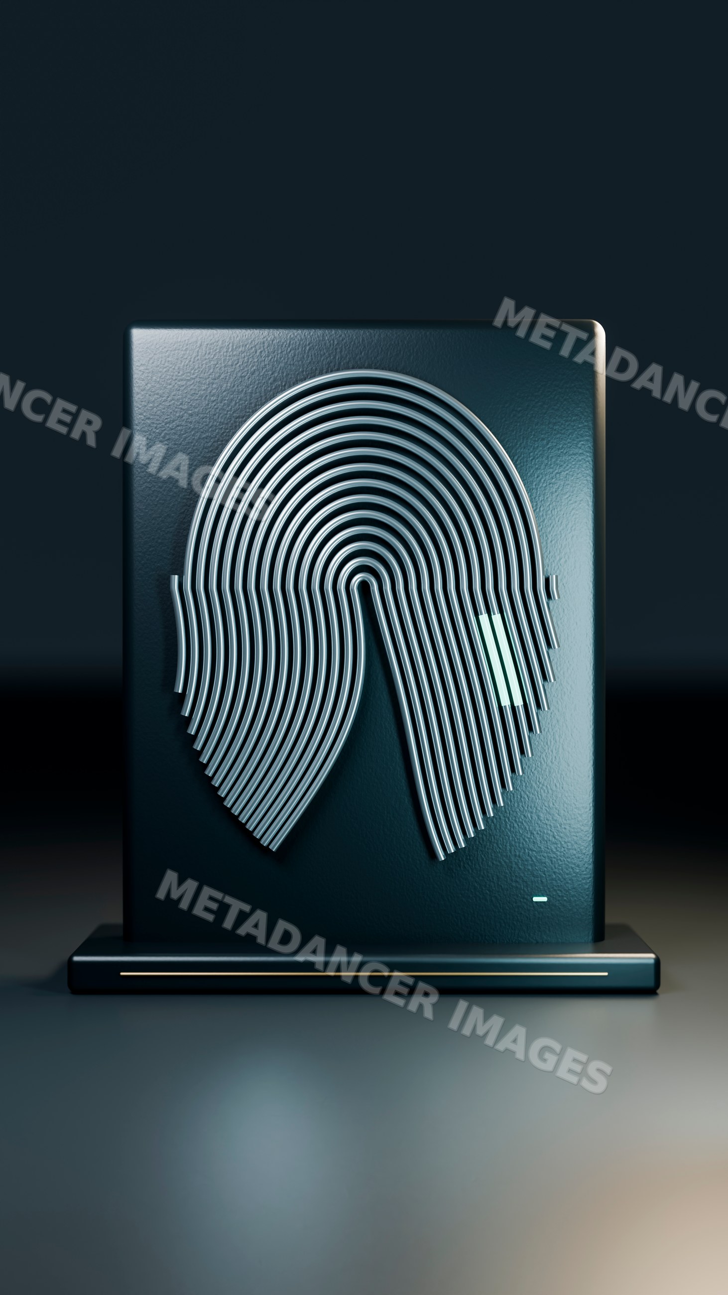 Abstract metal spiral sculpture on black pedestal