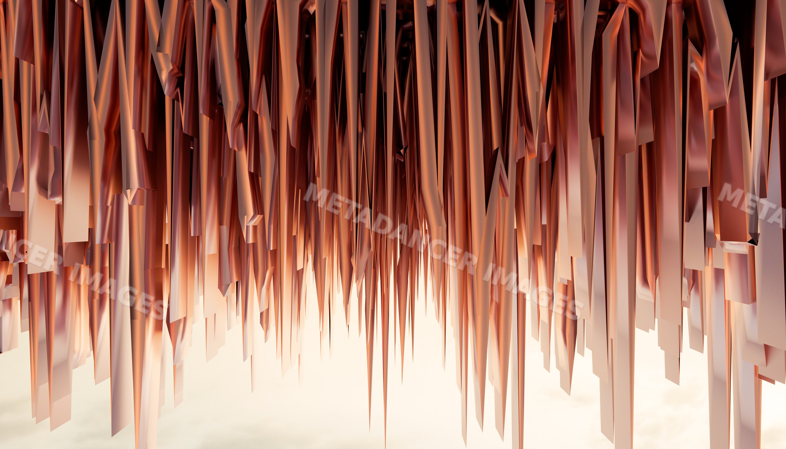 Abstract digital composition of vertical pointed spikes