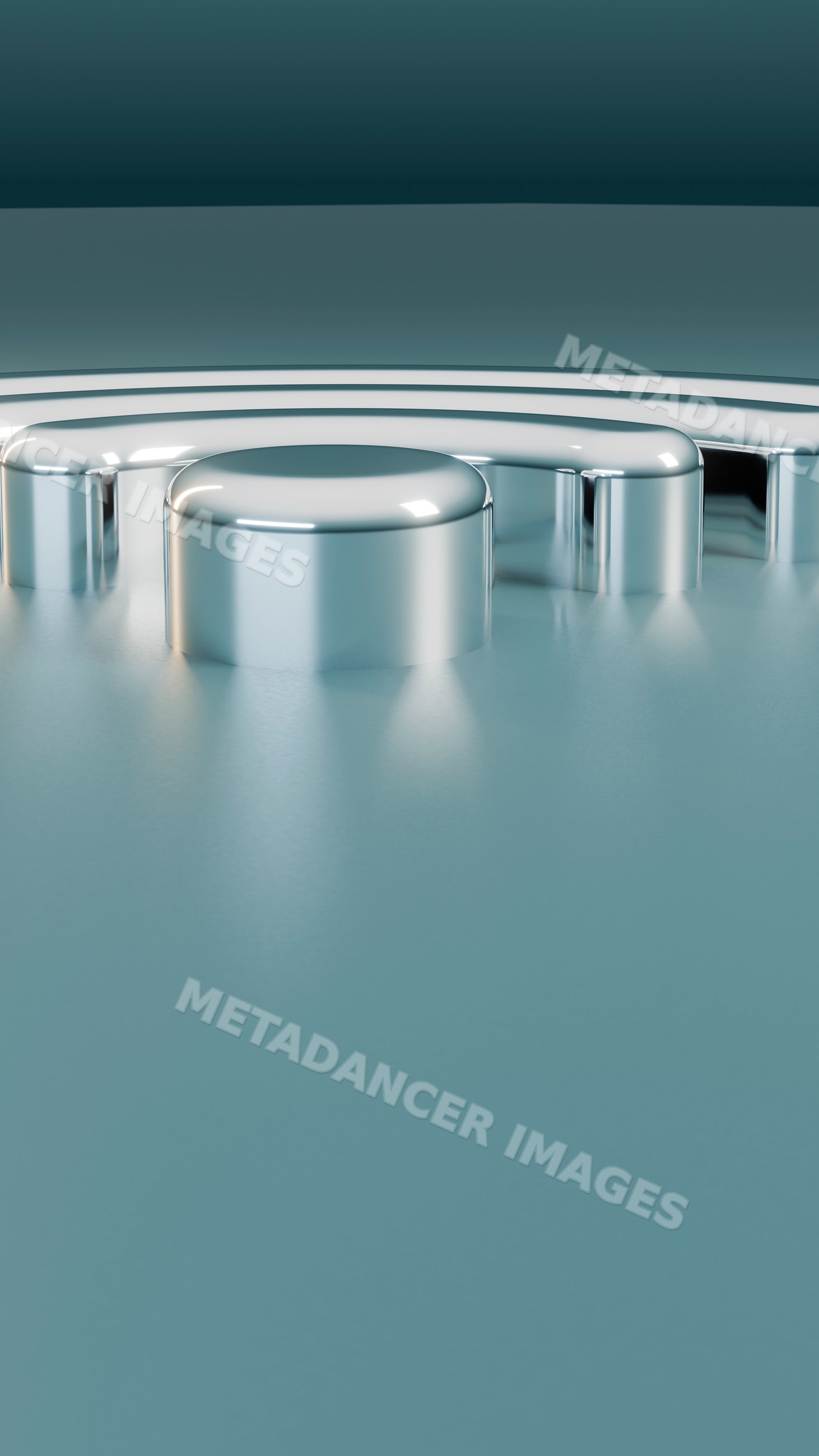 Close-up of shiny metal gear teeth in industrial machinery