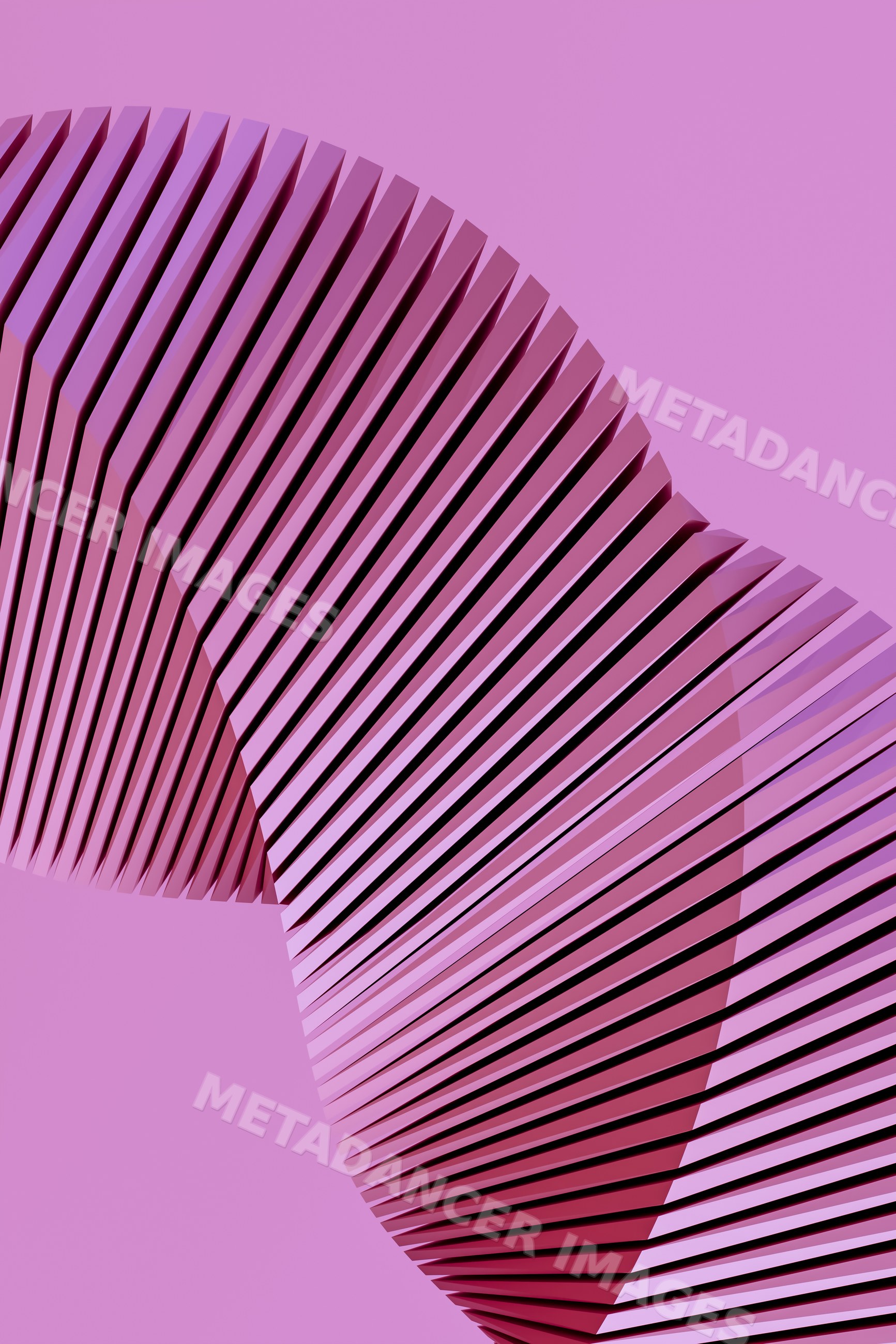Abstract curved pink geometric lines with wave pattern