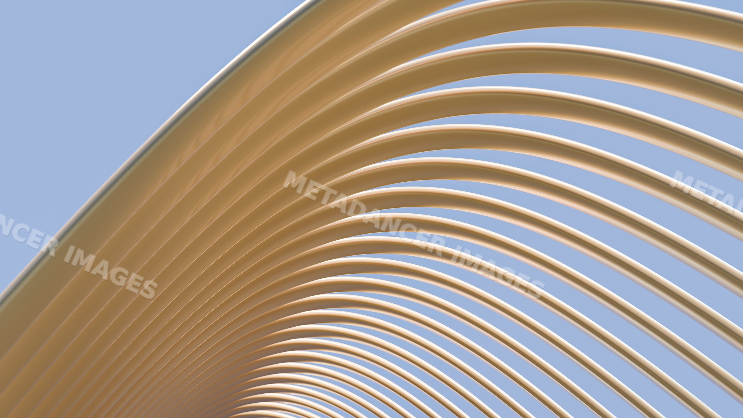 Abstract illustration of smooth curved beige lines against blue