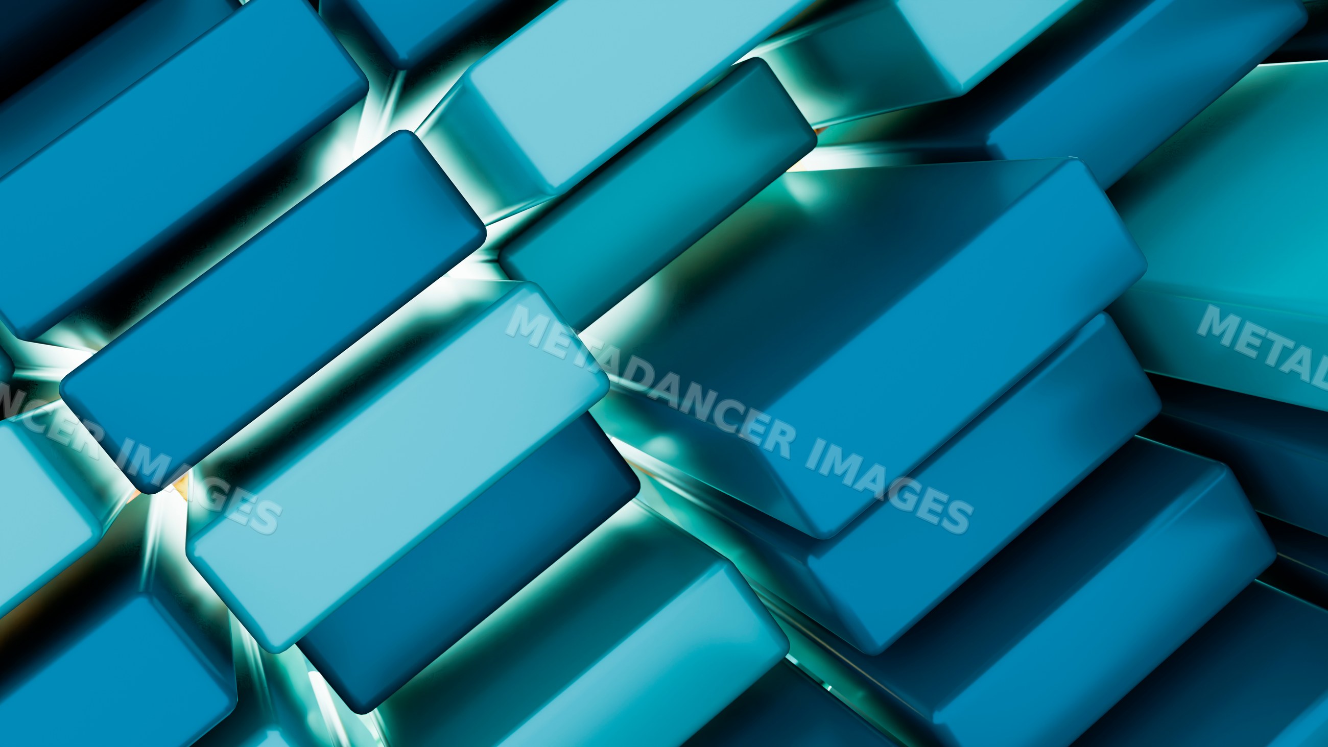 Abstract blue 3d geometric cubes digital illustration