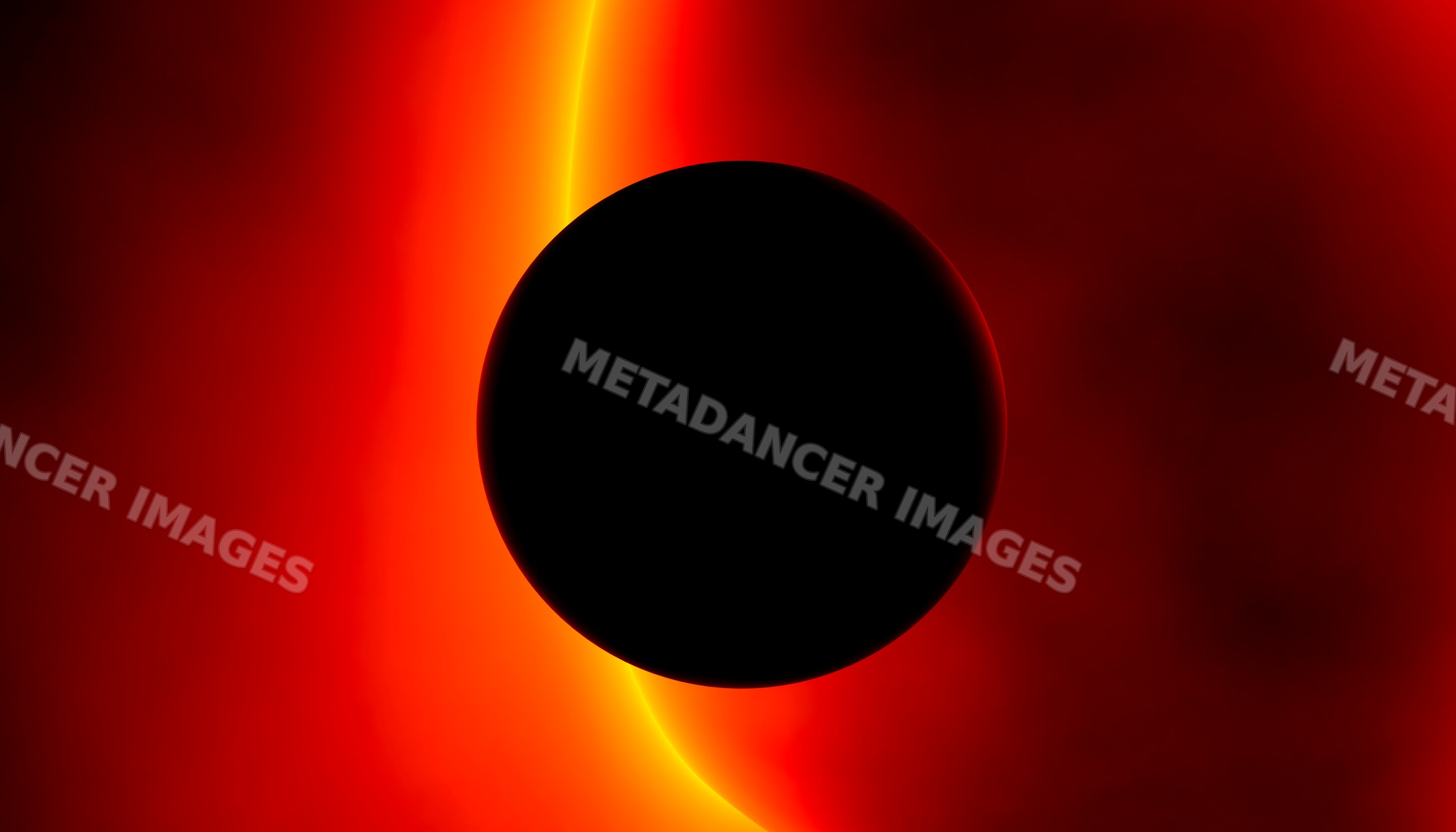 A solar eclipse with the moon covering the sun and glowing corona