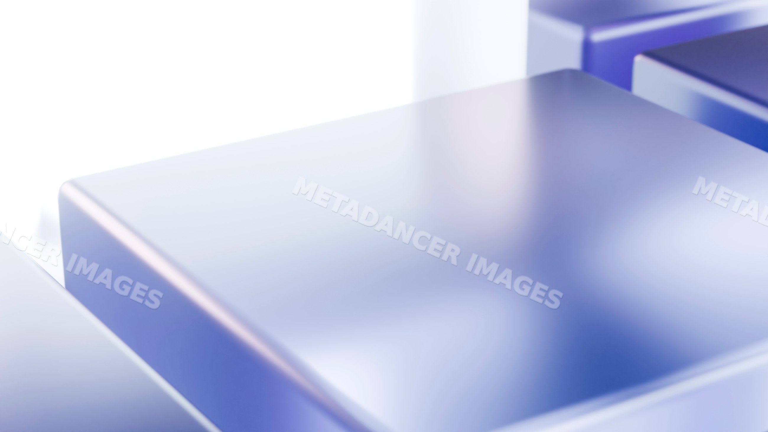 Close-up of blue abstract geometric shapes with smooth surfaces