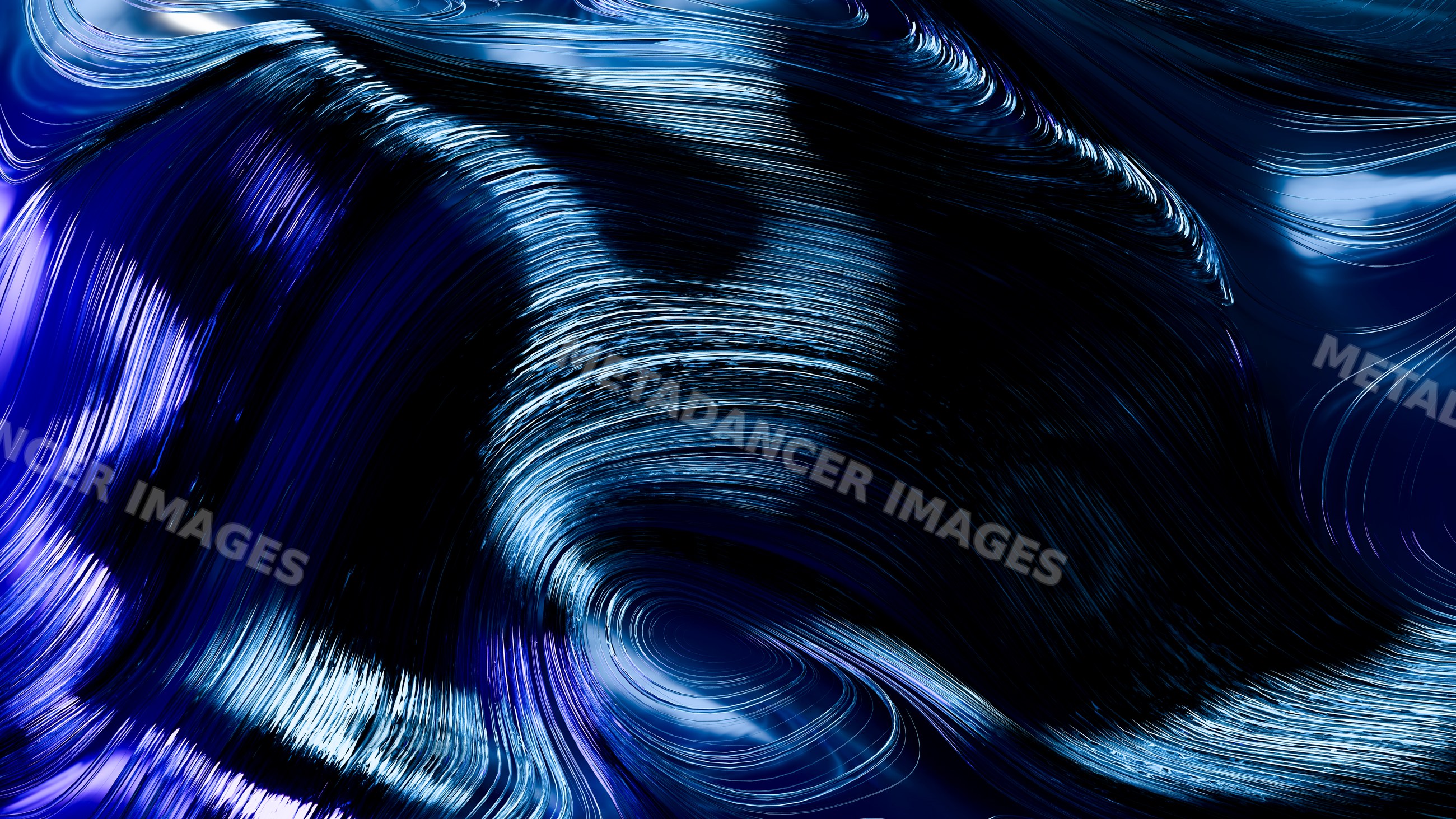 Abstract flowing dark and light blue swirling waves illustration