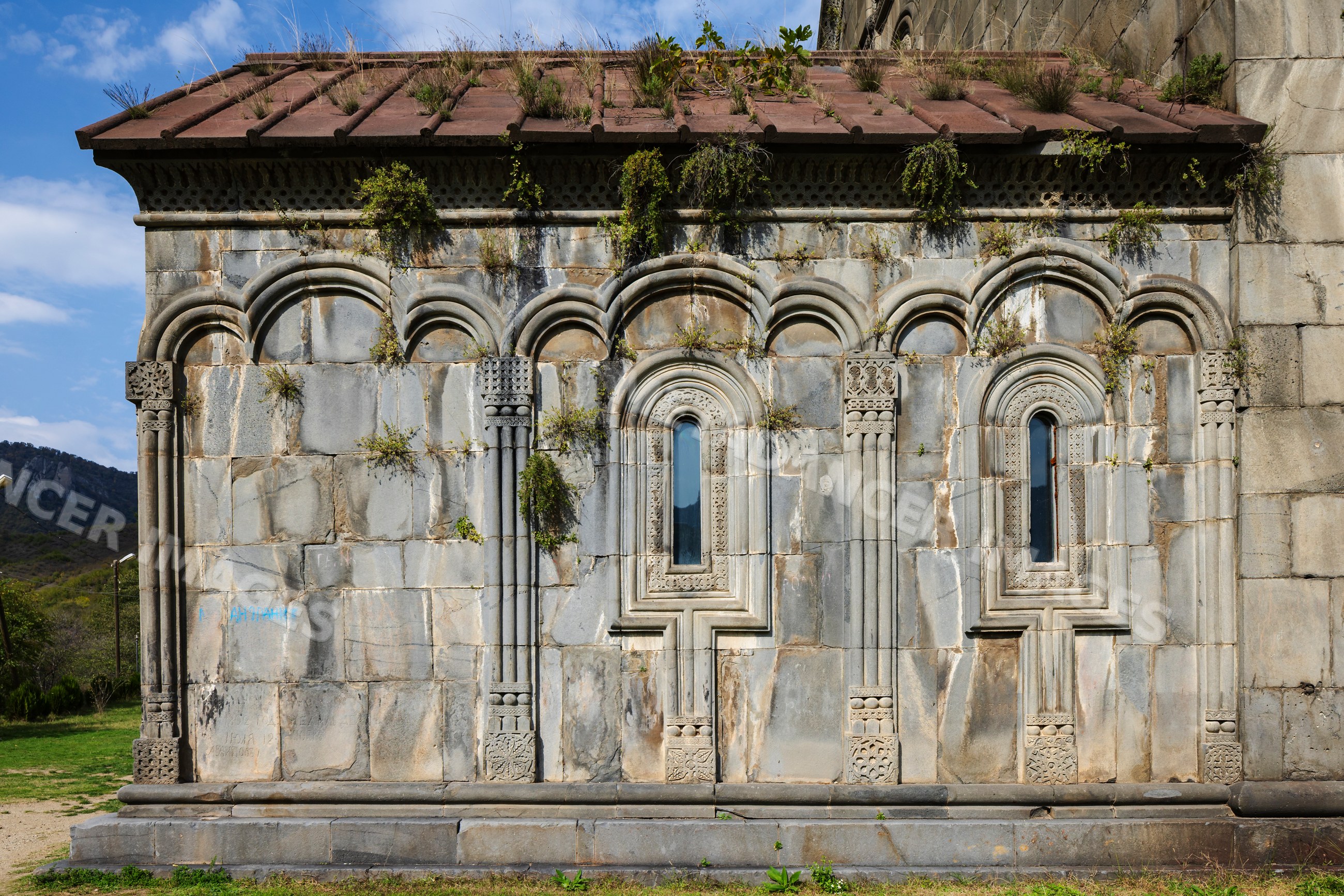 Exterior wall of Akhtala Monastery Armenia
