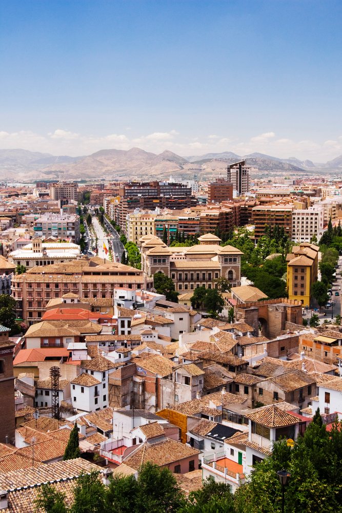 Cityscape panorama of granada, andalucia