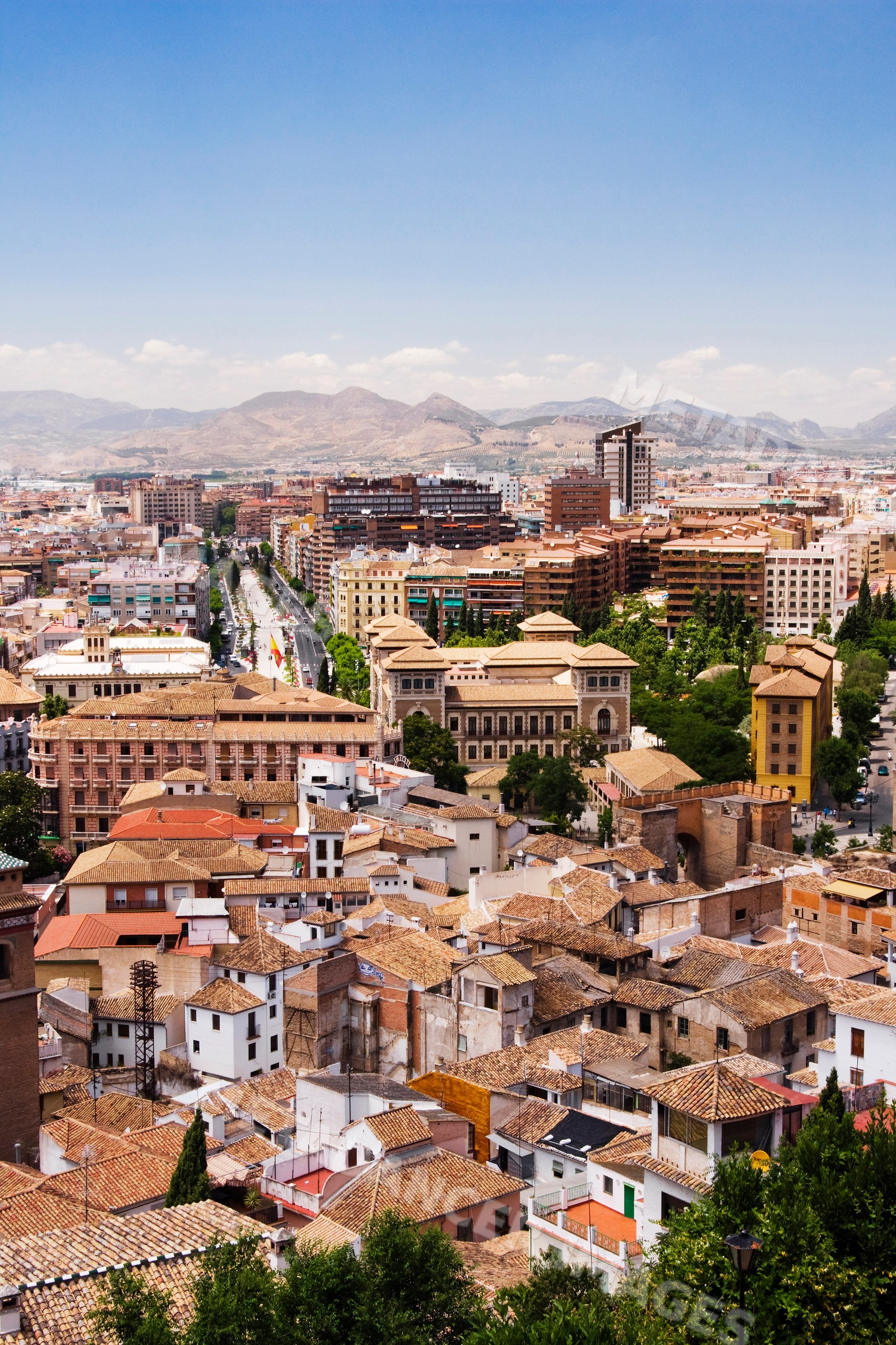 Cityscape panorama of granada, andalucia