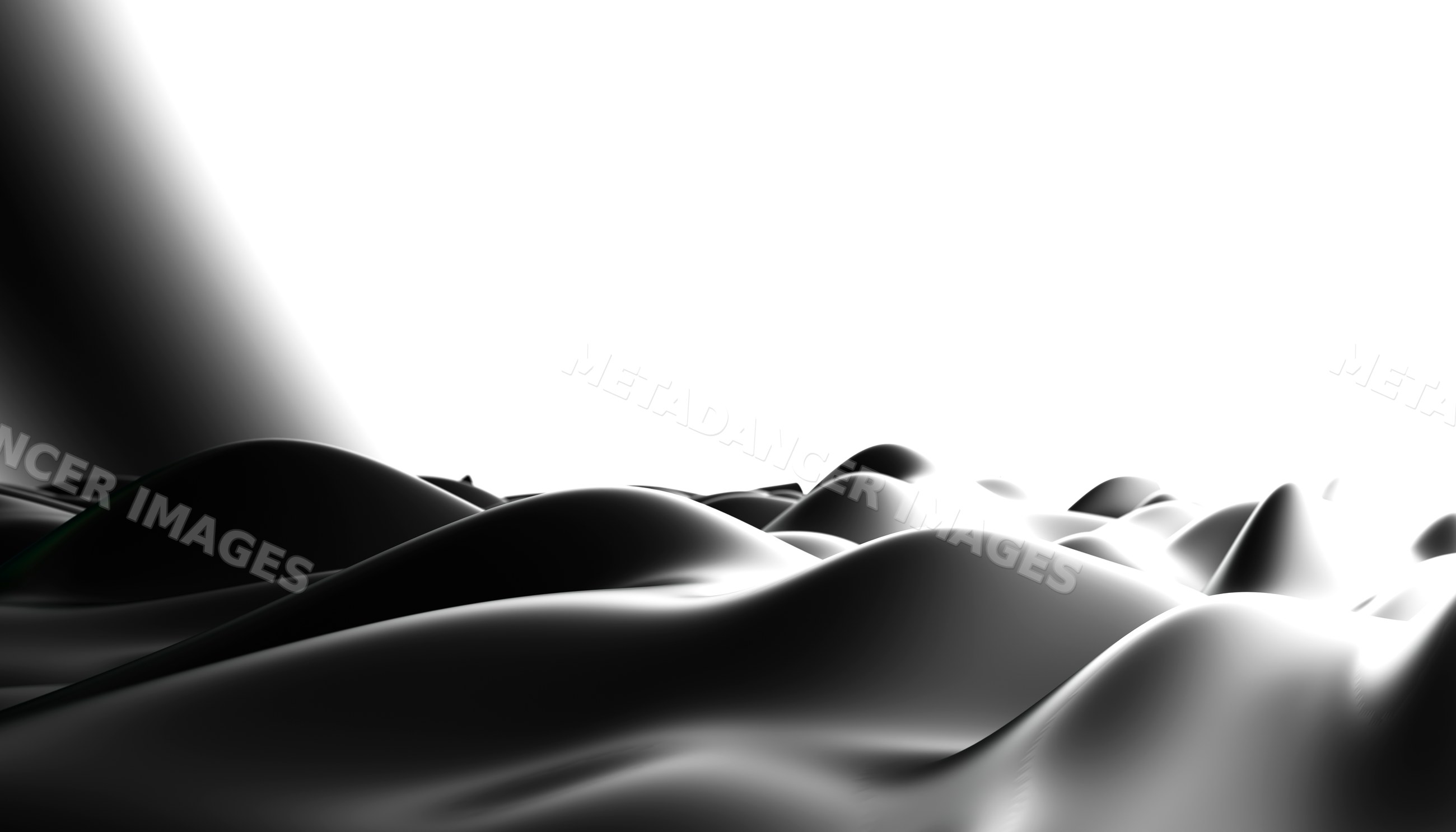 Black shiny surface with smooth abstract curved shapes