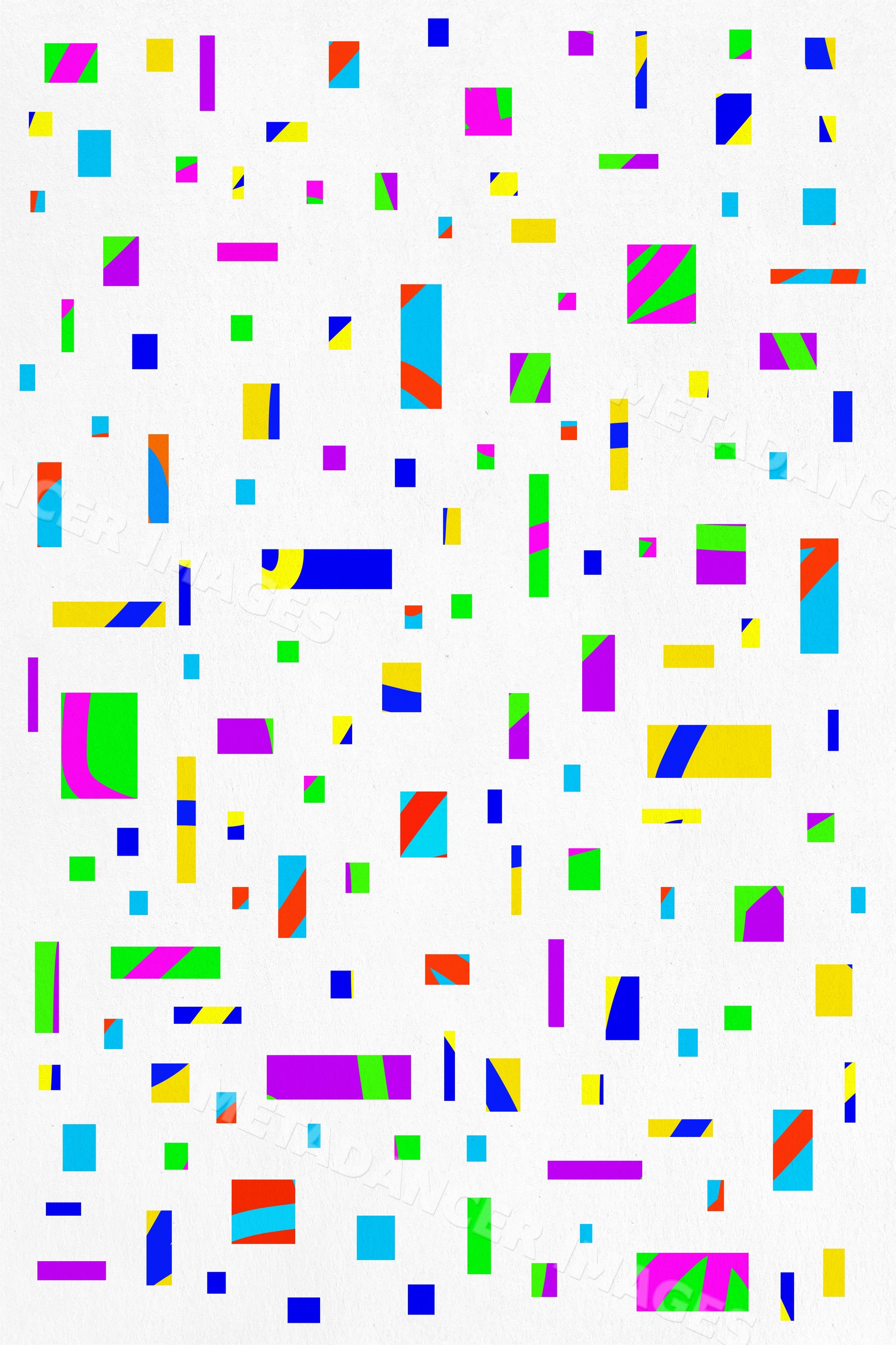 Abstract colorful rectangles and squares on a white background