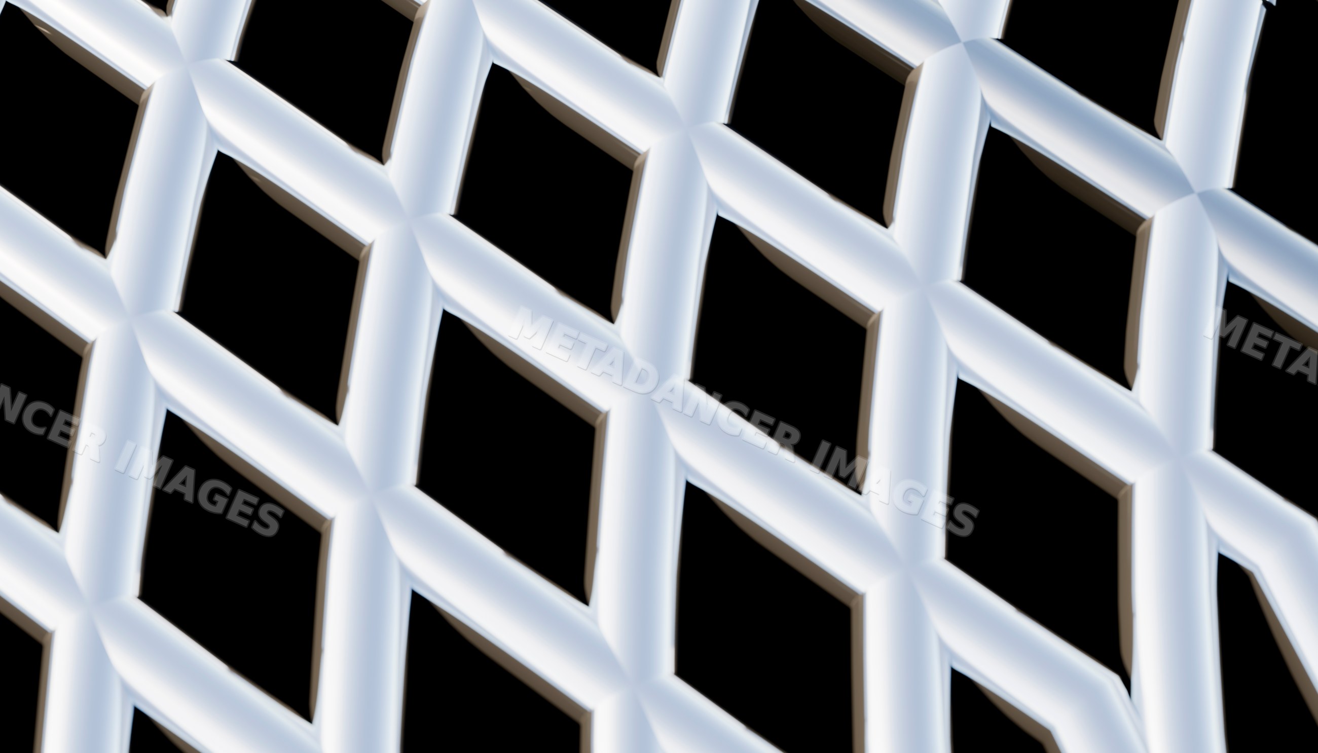 White geometric lattice pattern with diagonal crisscross shapes
