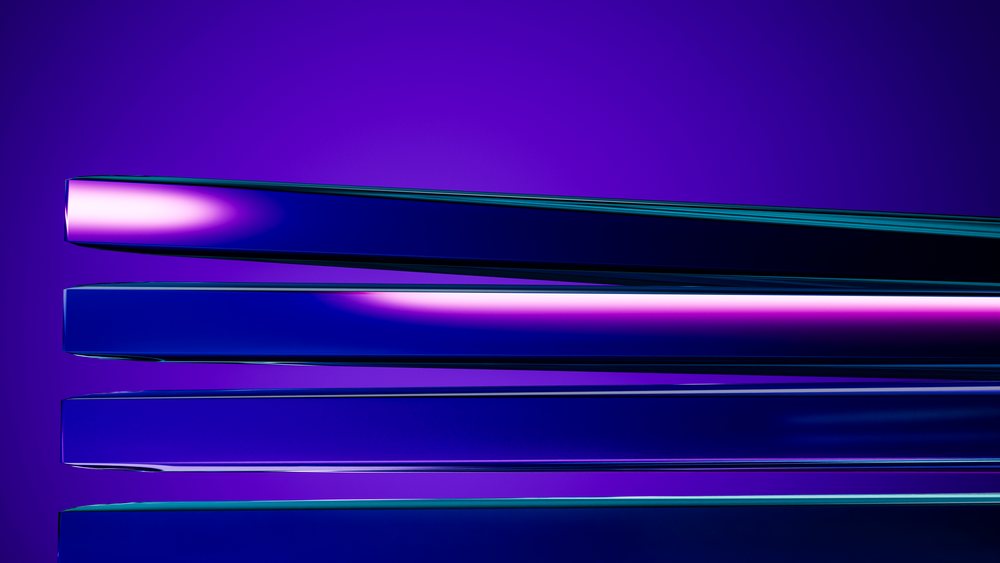 Abstract 3d illustration of stacked glass bars