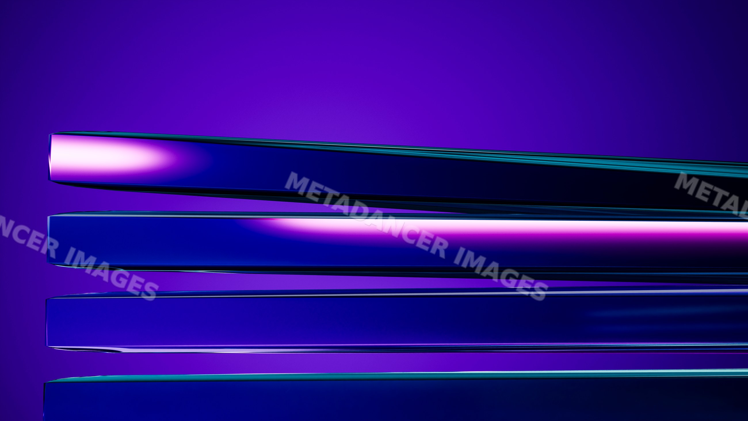 Abstract 3d illustration of stacked glass bars