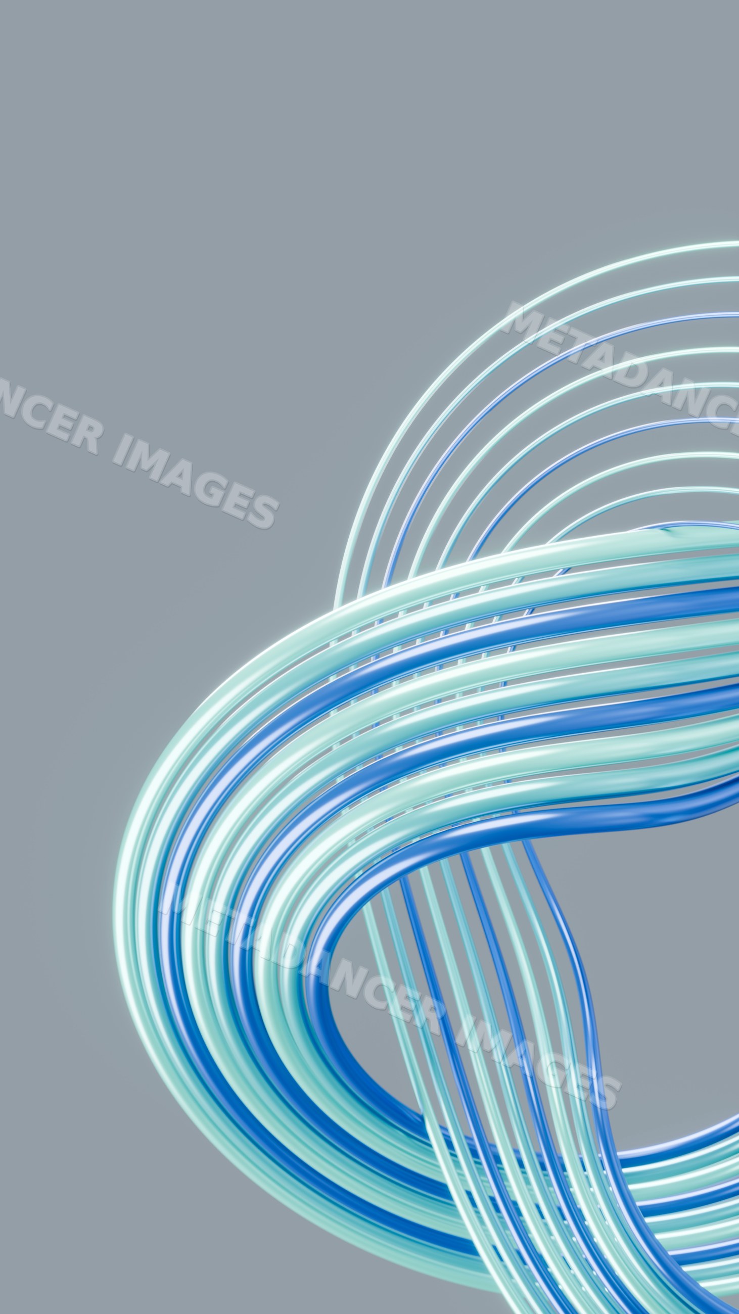 Intertwined blue and light blue tubes abstract 3d illustration