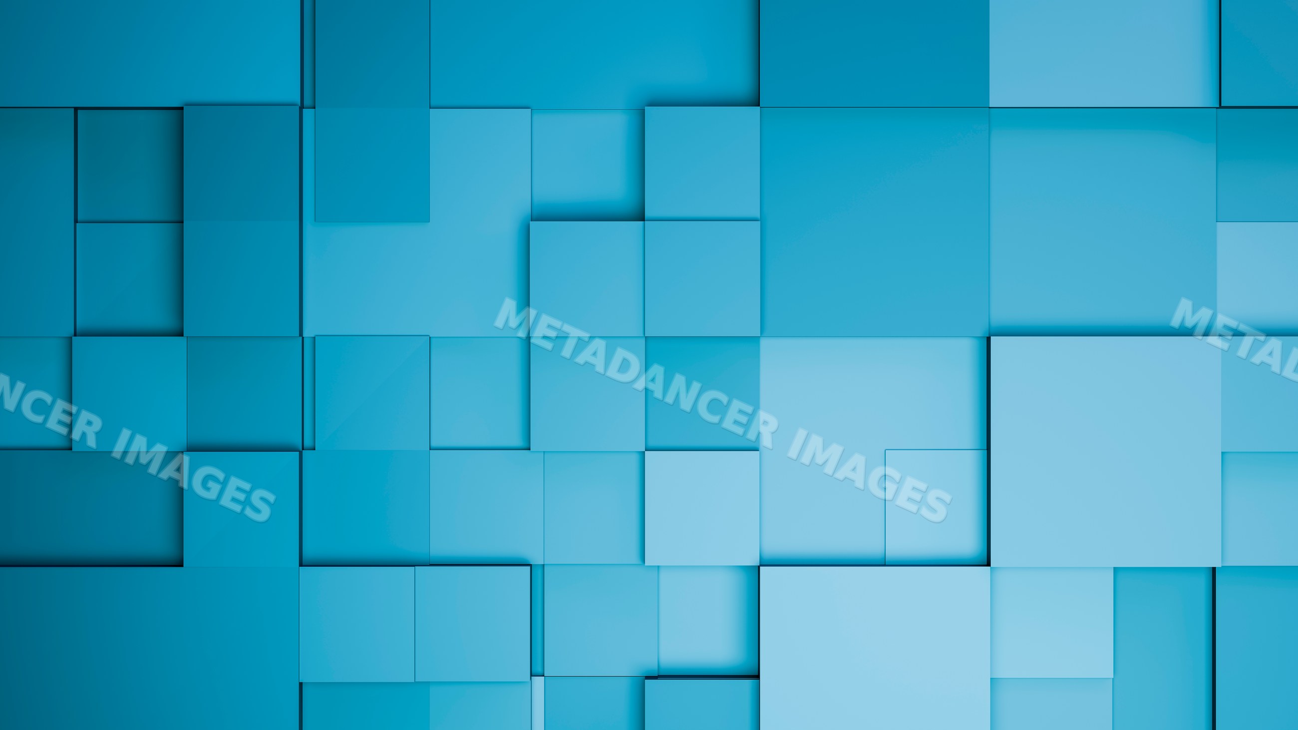 Abstract geometric pattern of blue squares and rectangles
