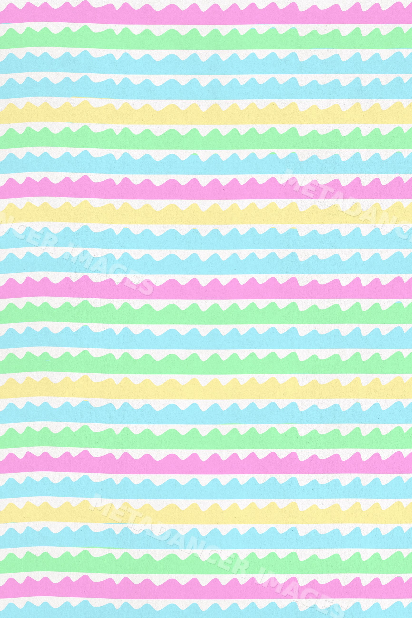 Abstract pastel wavy line pattern with colorful horizontal stripes
