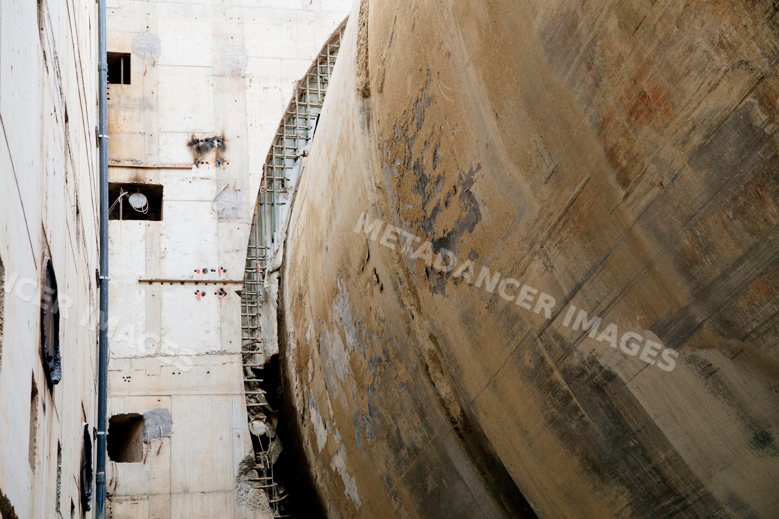 Tunnel boring machine working on a large construction site