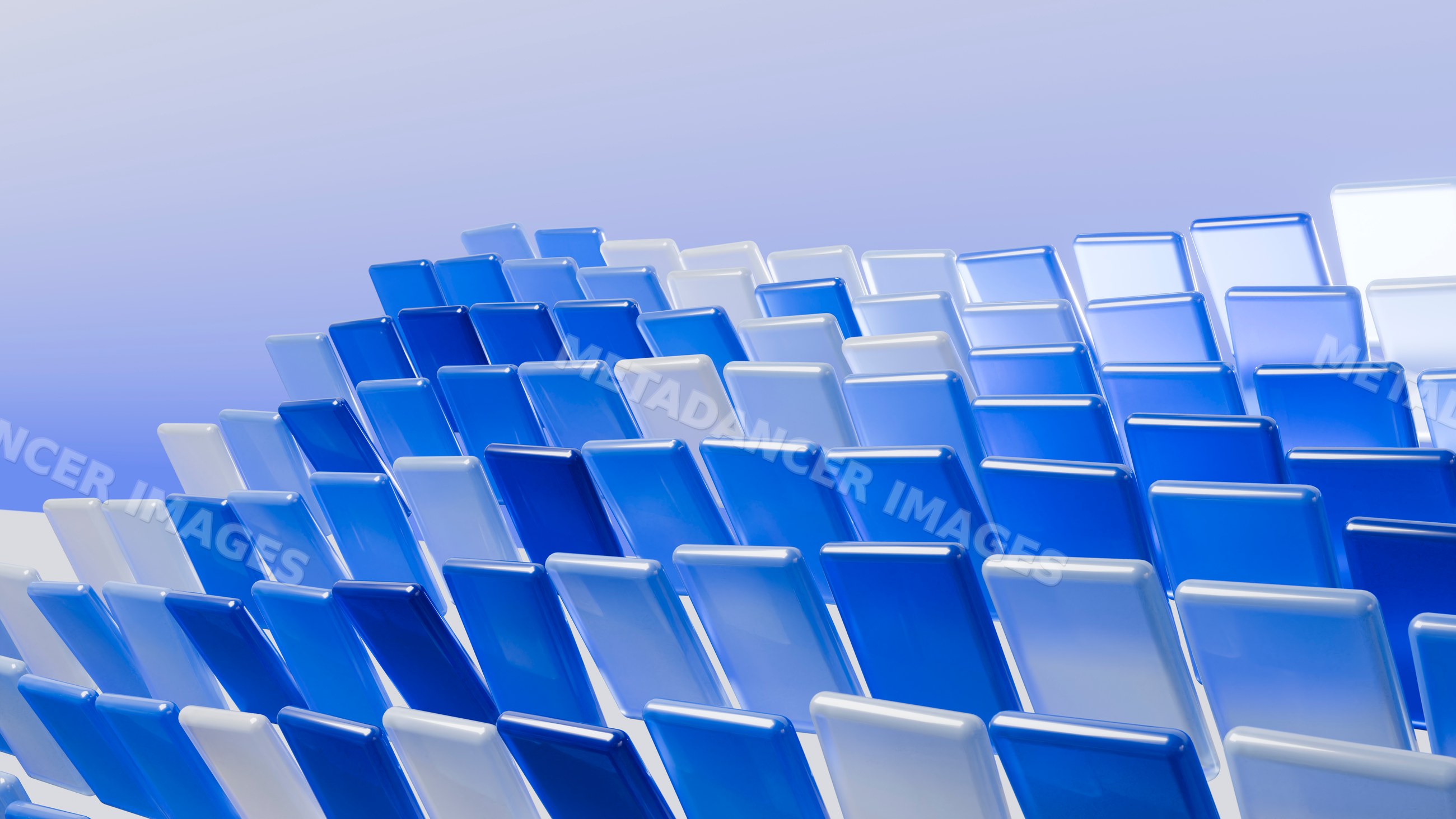 Rectangular blue and white tiles