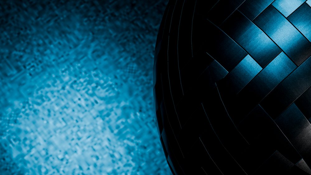 Abstract woven texture with bright blue illumination