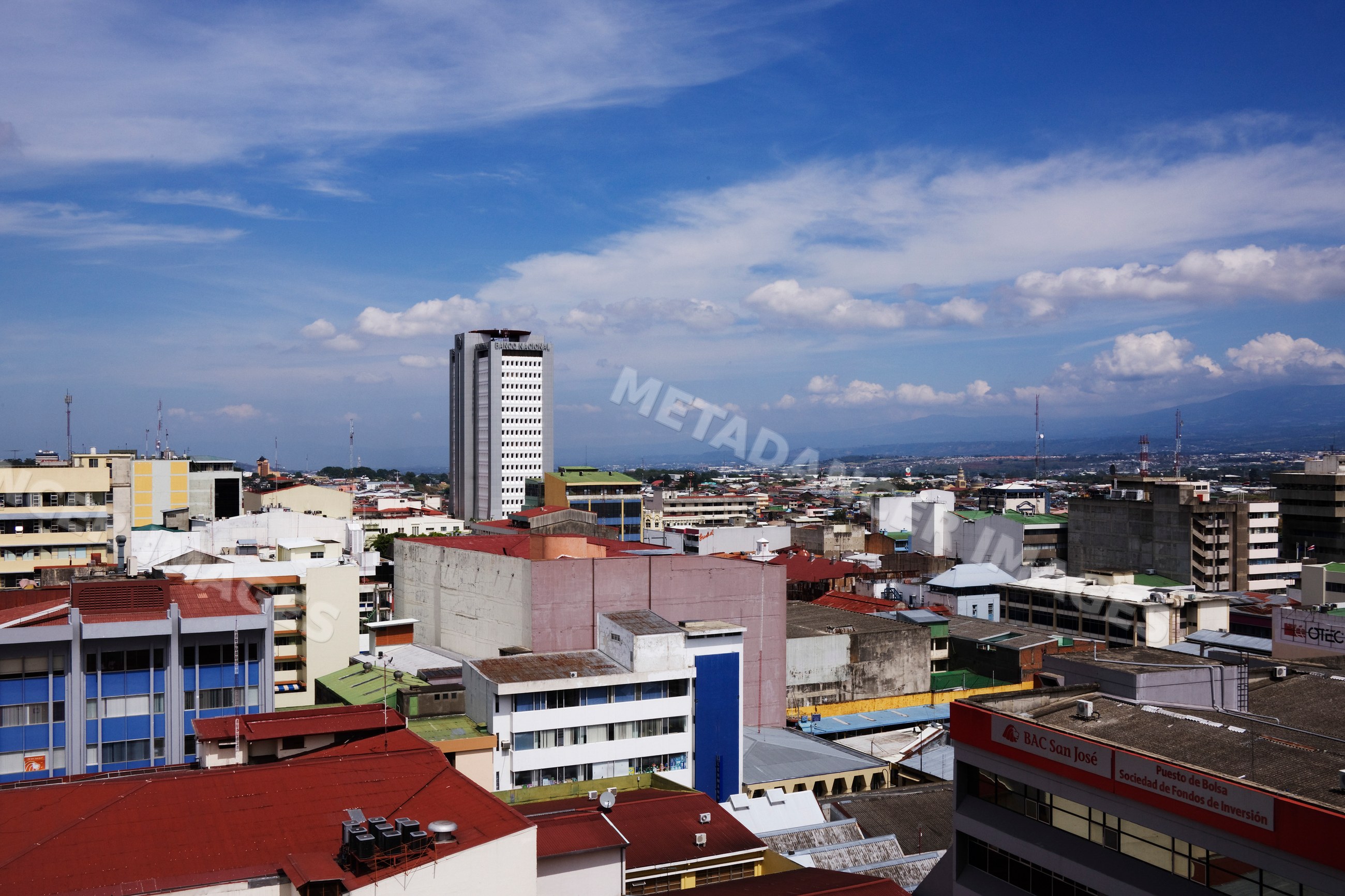 Cityscape of san jose, costa rica with urban buildings and tower