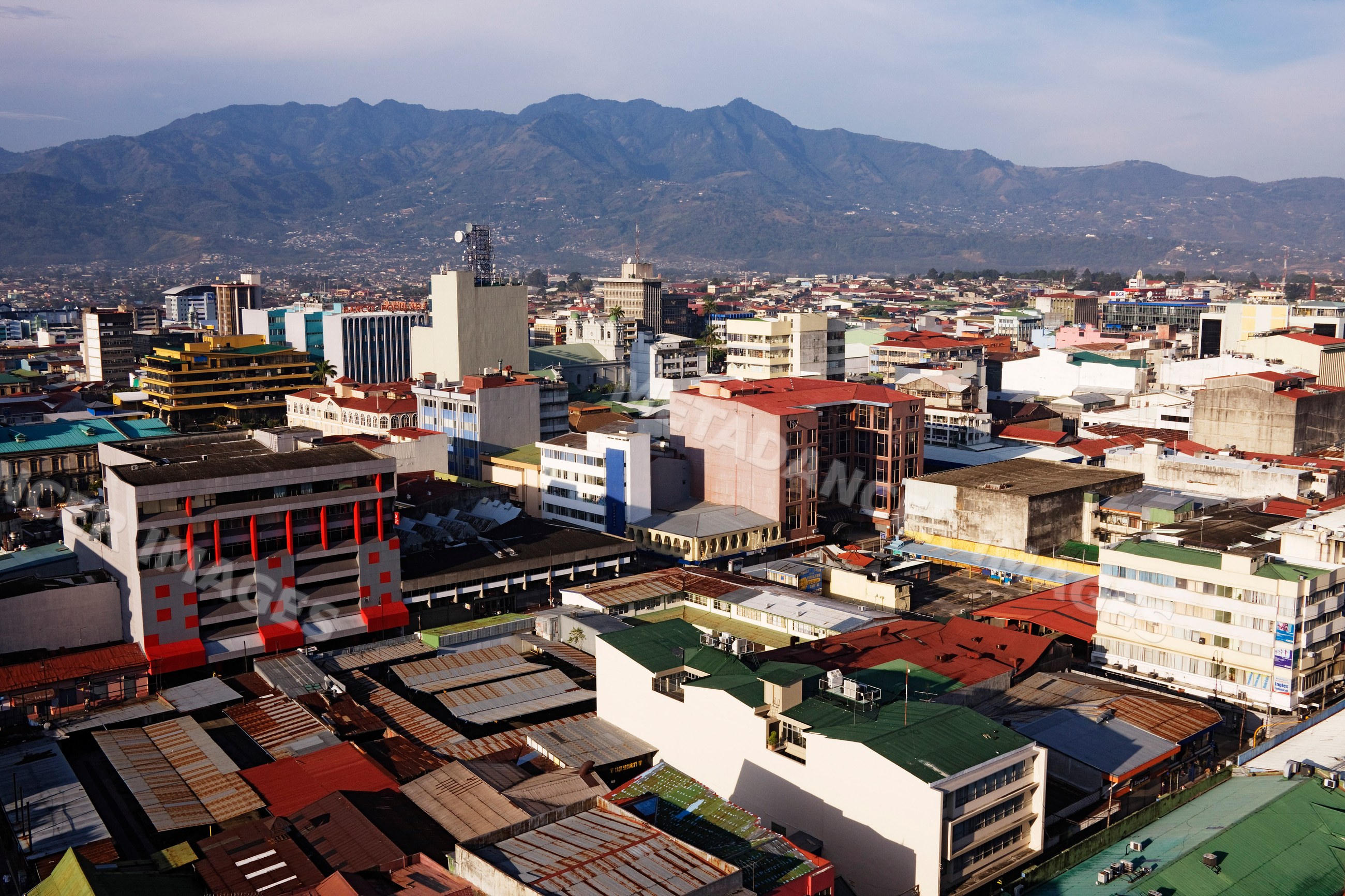 San jose cityscape with urban buildings and mountains