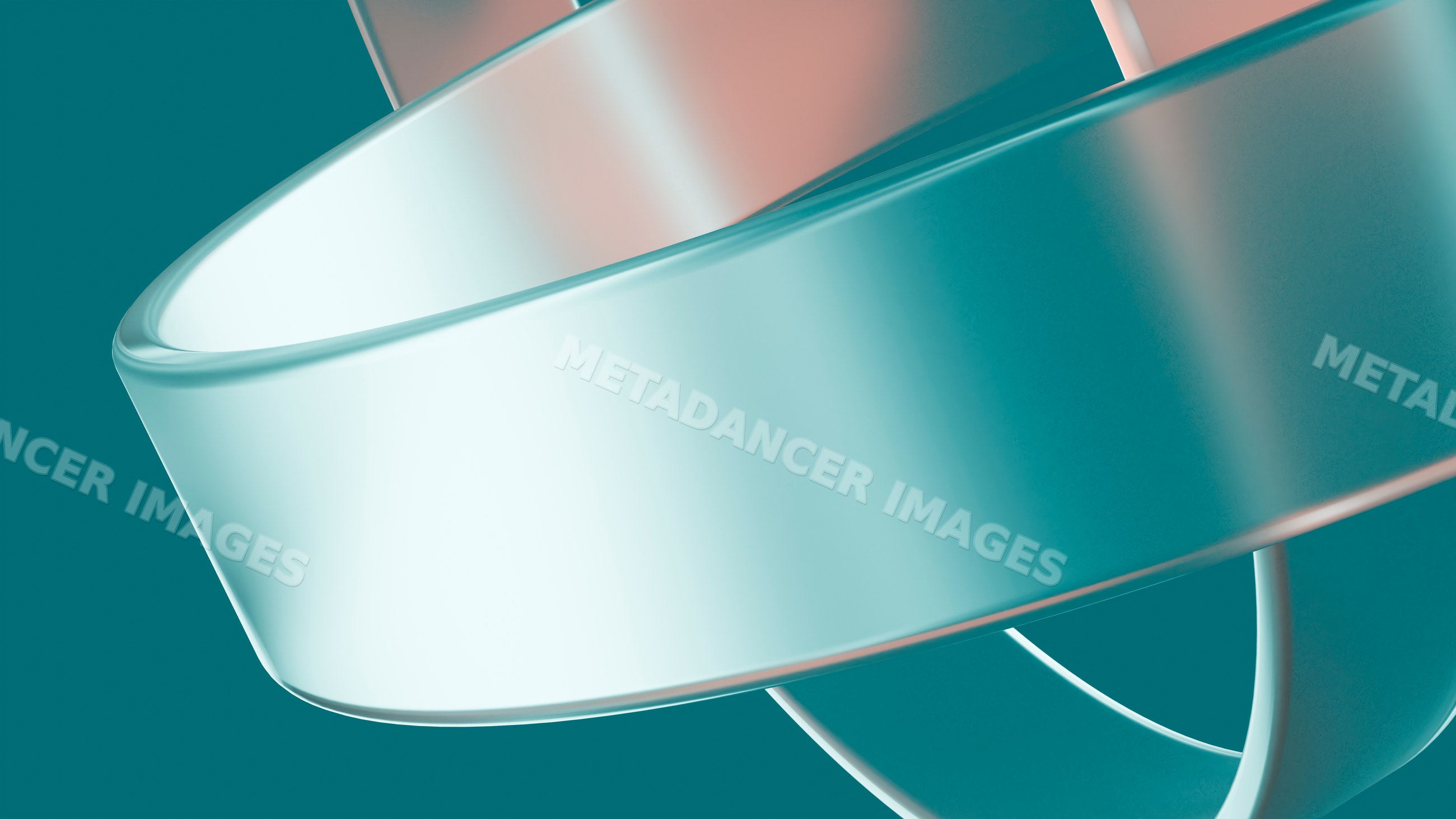 Abstract blue twisting ribbon with smooth curves