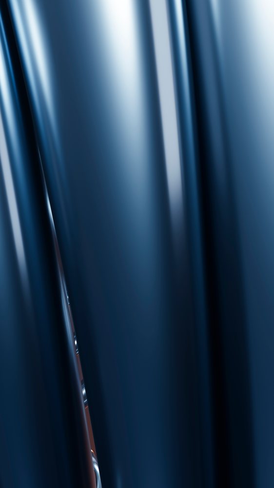 Abstract shiny blue metallic curved surface digital illustration