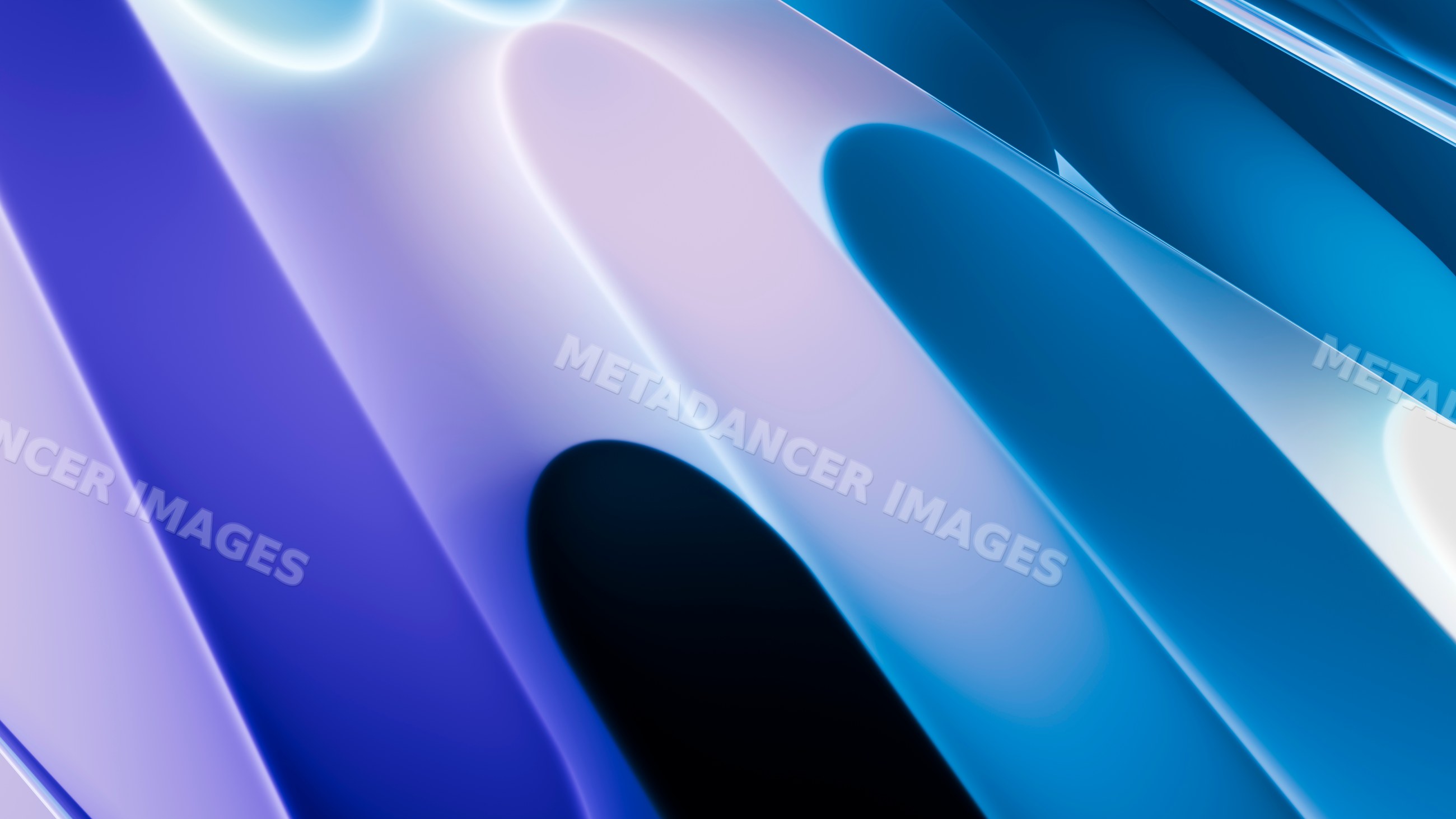 Abstract digital illustration of smooth glossy blue and purple flowing
