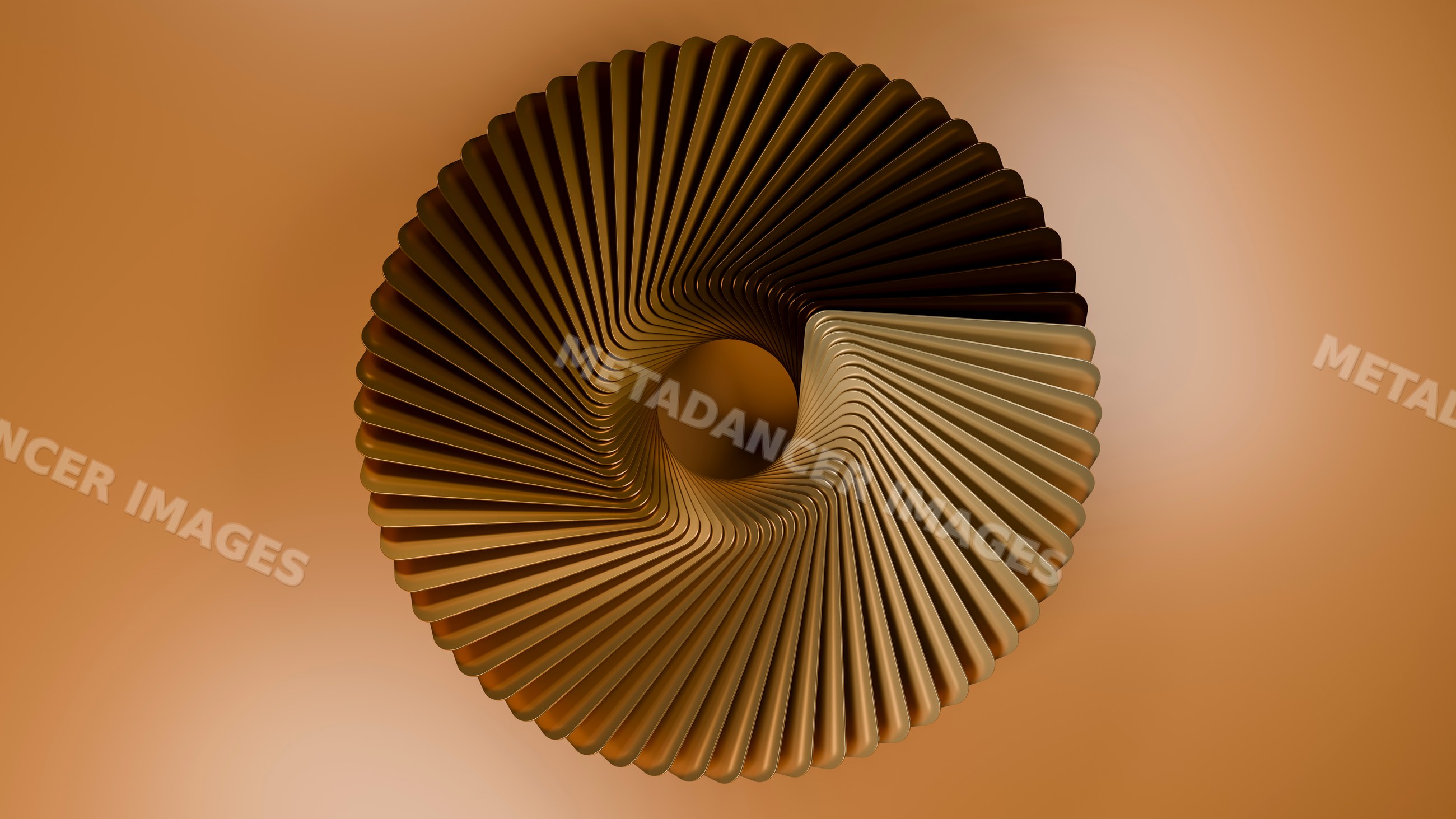 Brown and tan abstract 3d spiral with smooth curves