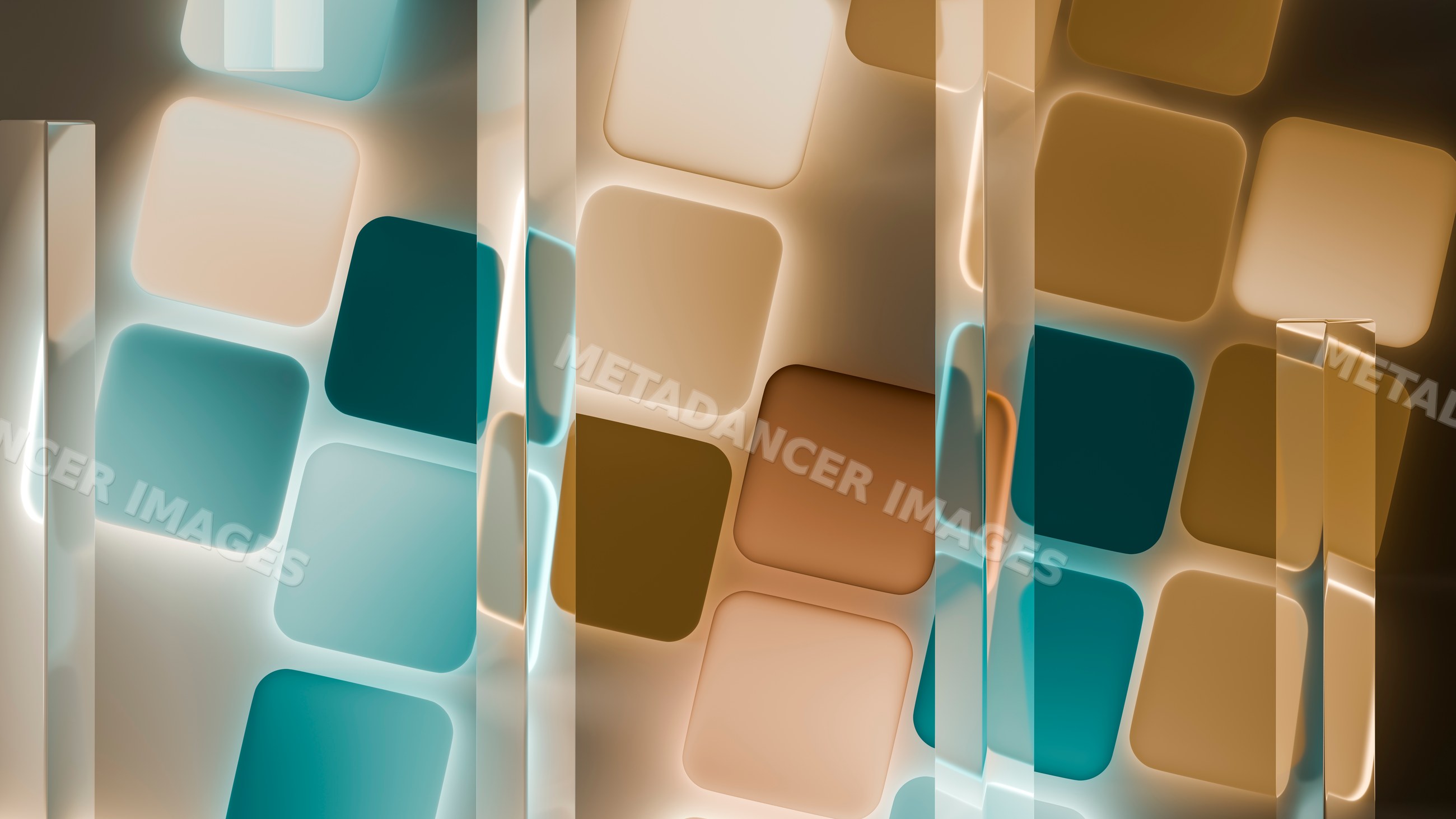 Abstract digital illustration of translucent rounded squares