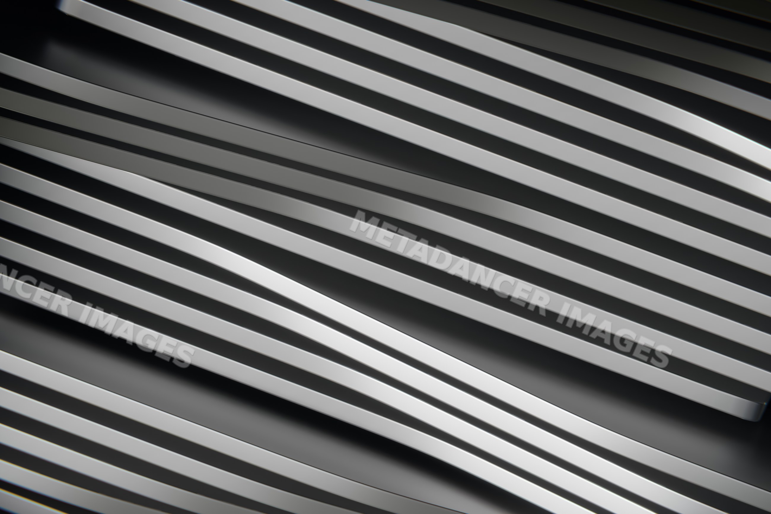 Metal bars with silver abstract render background and parallel lines