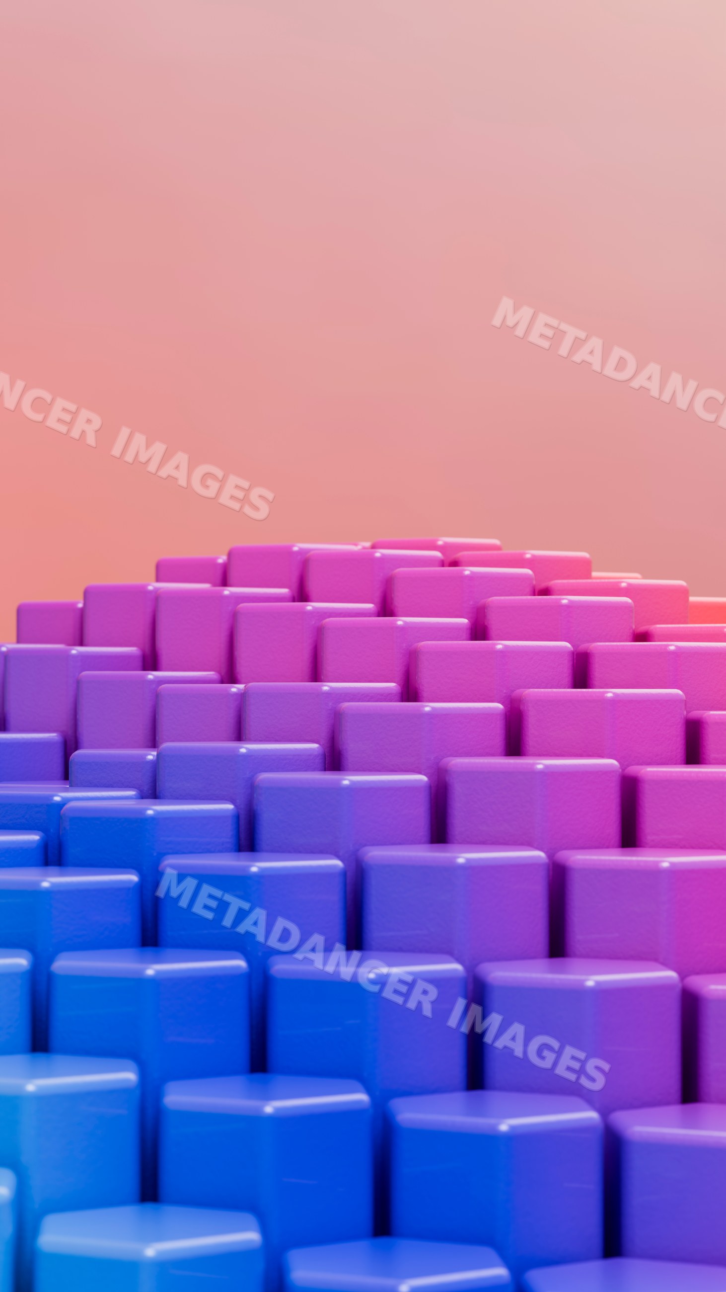 Stacked gradient bars in blue, purple