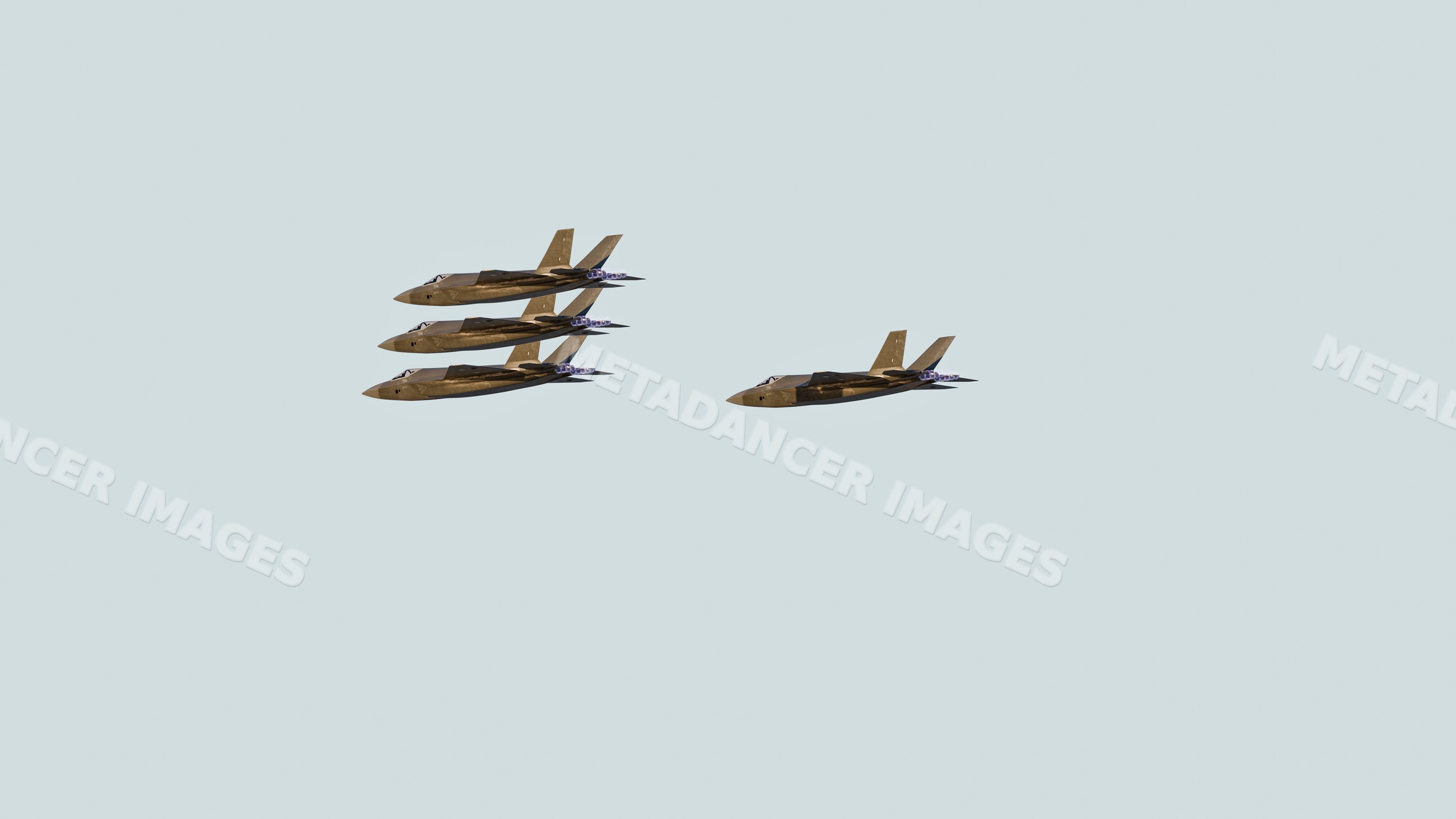 Fighter jets flying in formation against blue sky