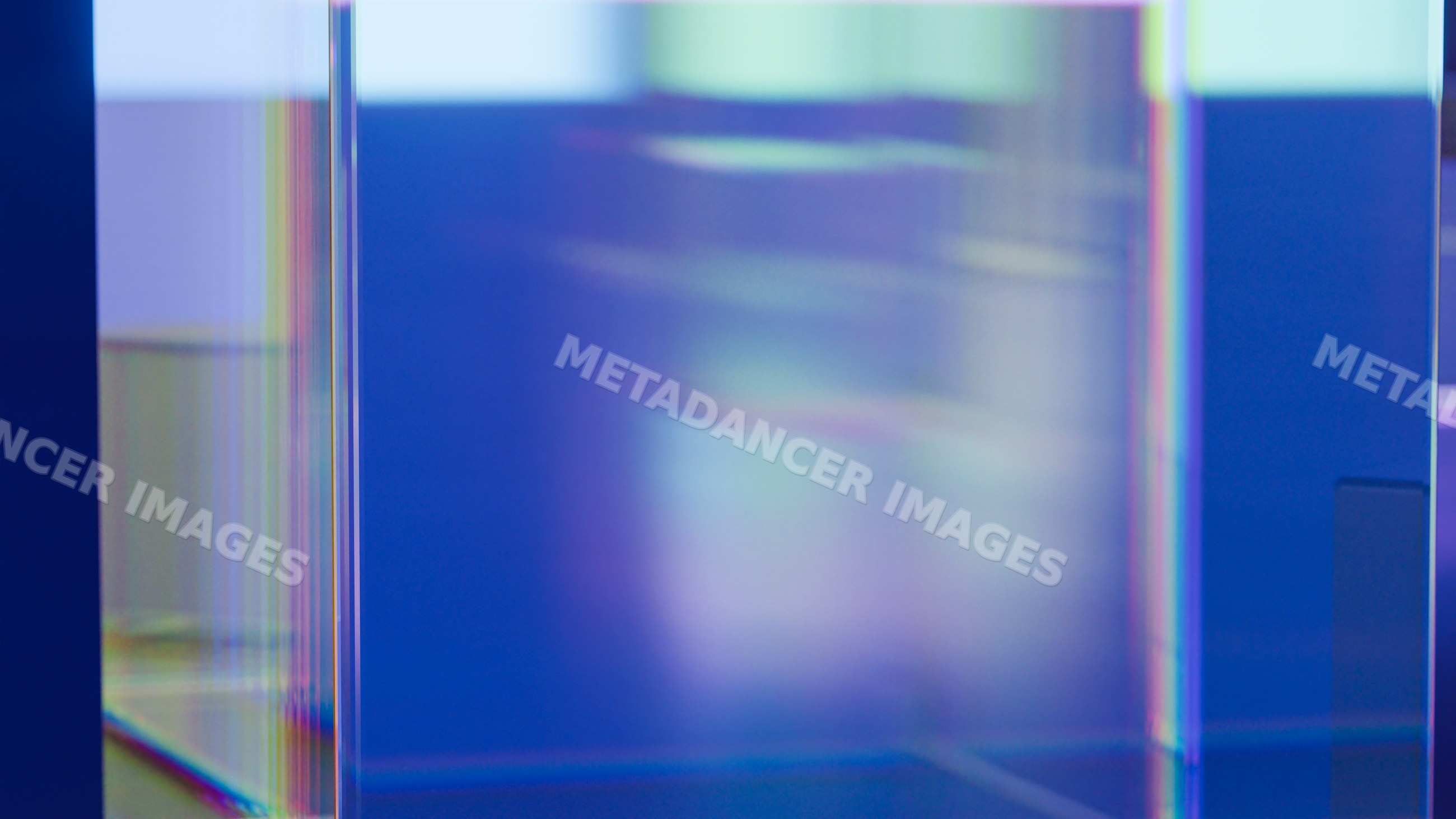 Abstract colorful translucent glass shapes with light reflections