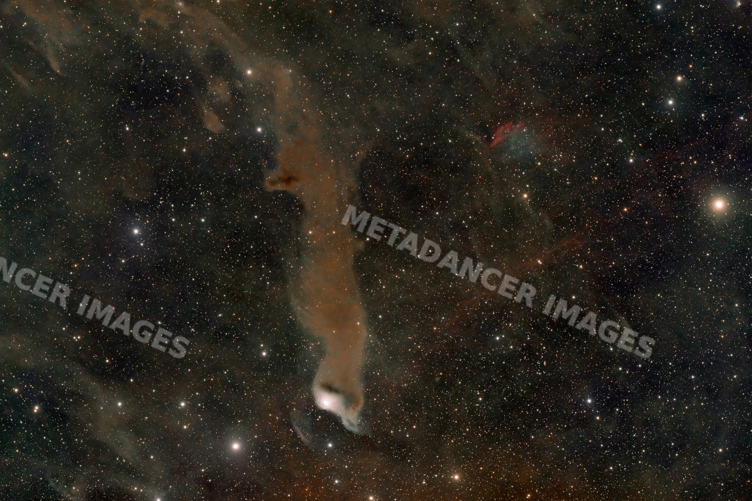 Nebula with interstellar dust and stars in deep space