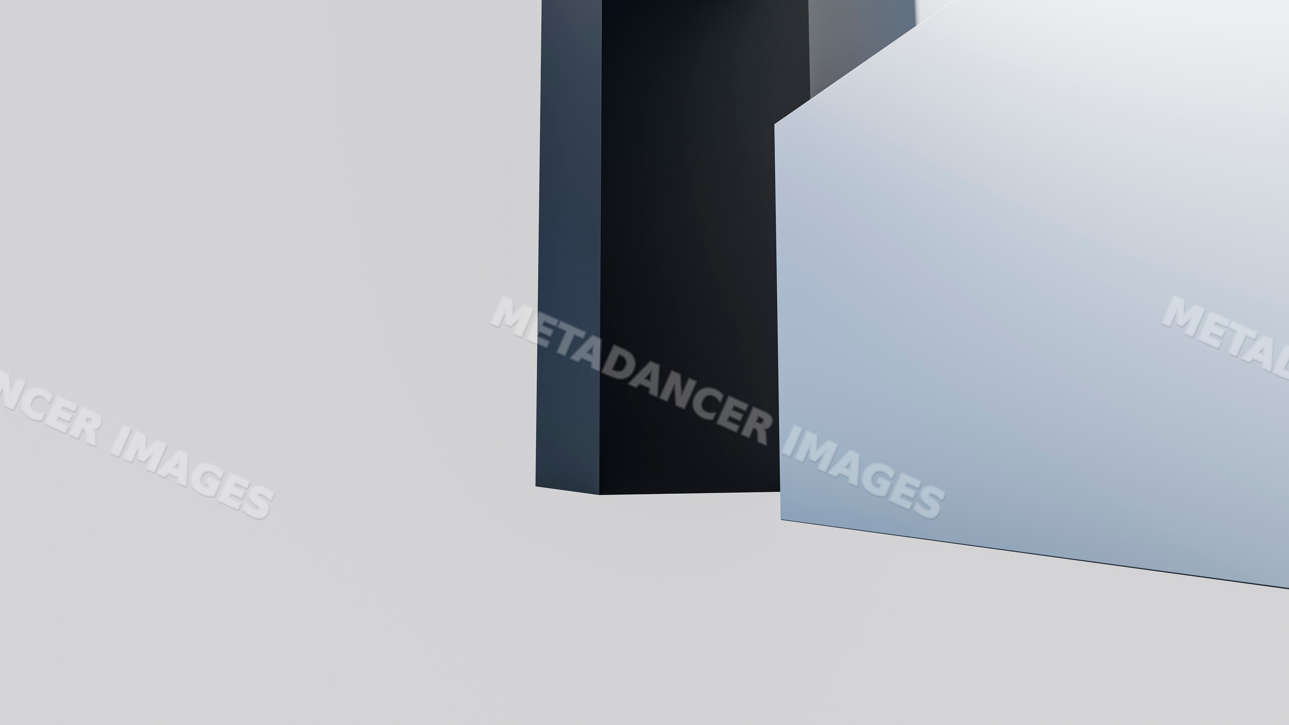 Geometric abstract digital artwork with black and gray shapes