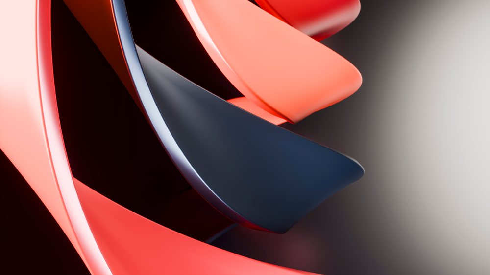 Abstract digital glossy red and blue spiral illustration