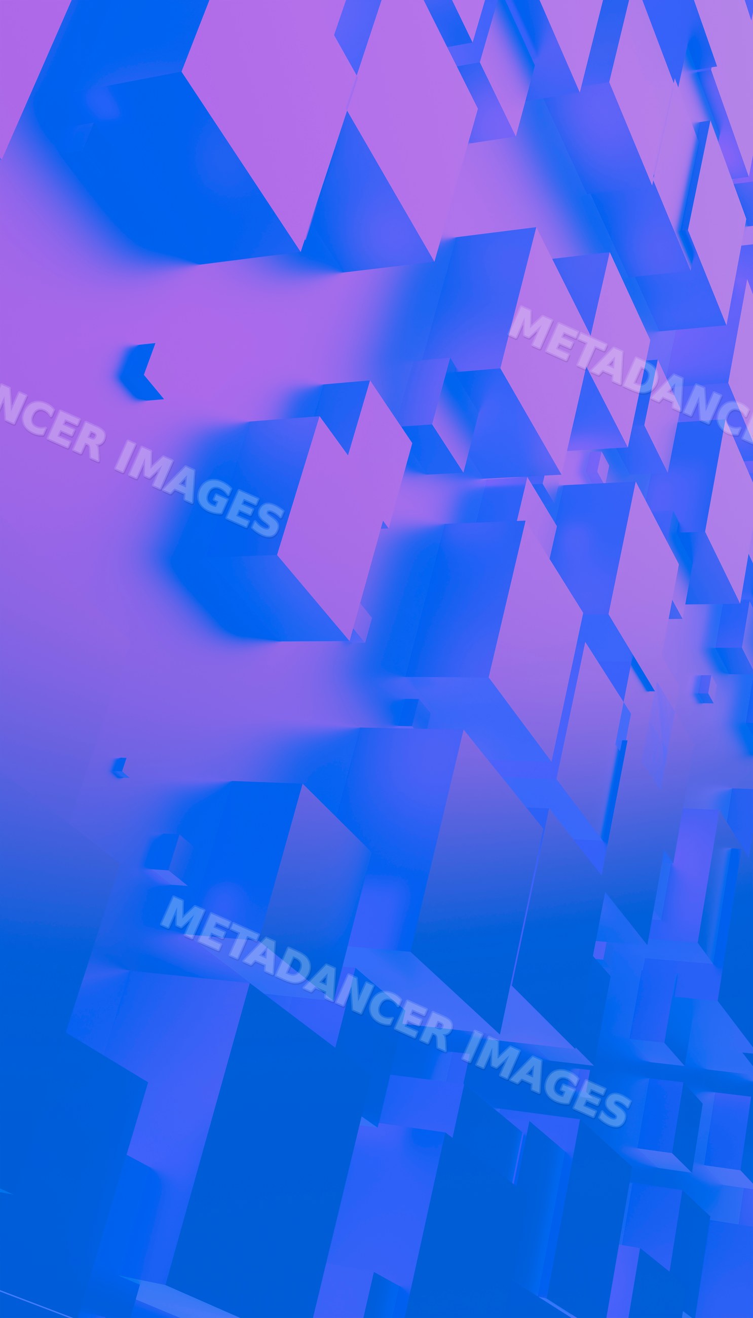 Abstract floating 3d cubes with blue and purple gradient background
