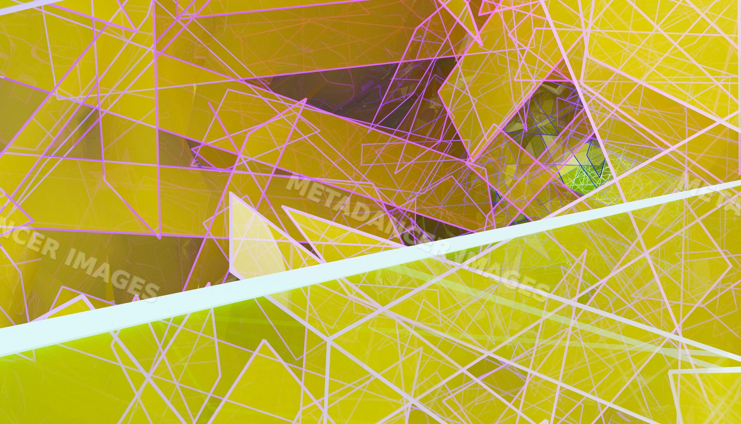 Abstract digital illustration of colorful geometric shapes and lines