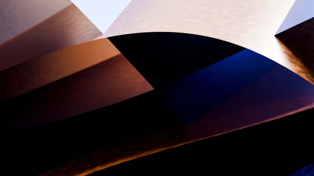 Abstract colorful curved shapes with layered textures