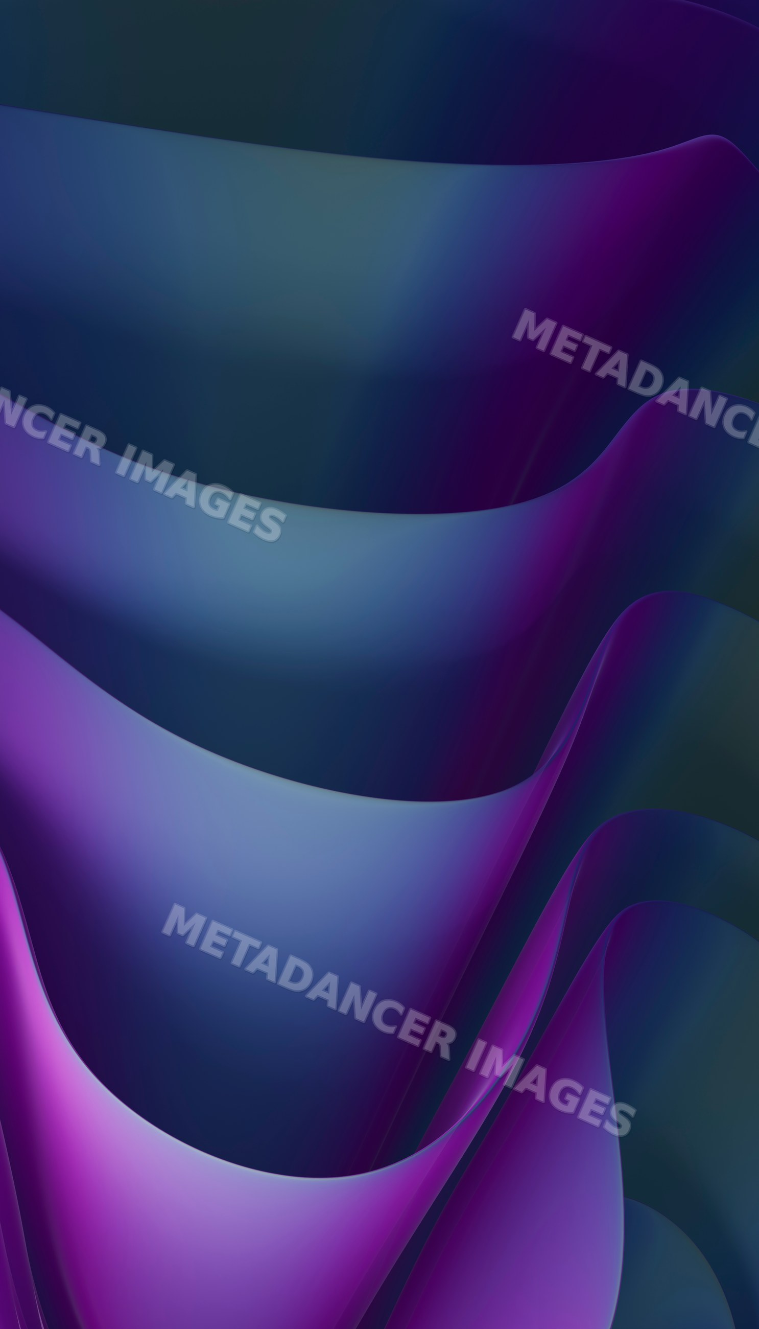 Abstract digital illustration of flowing purple and blue smooth curves