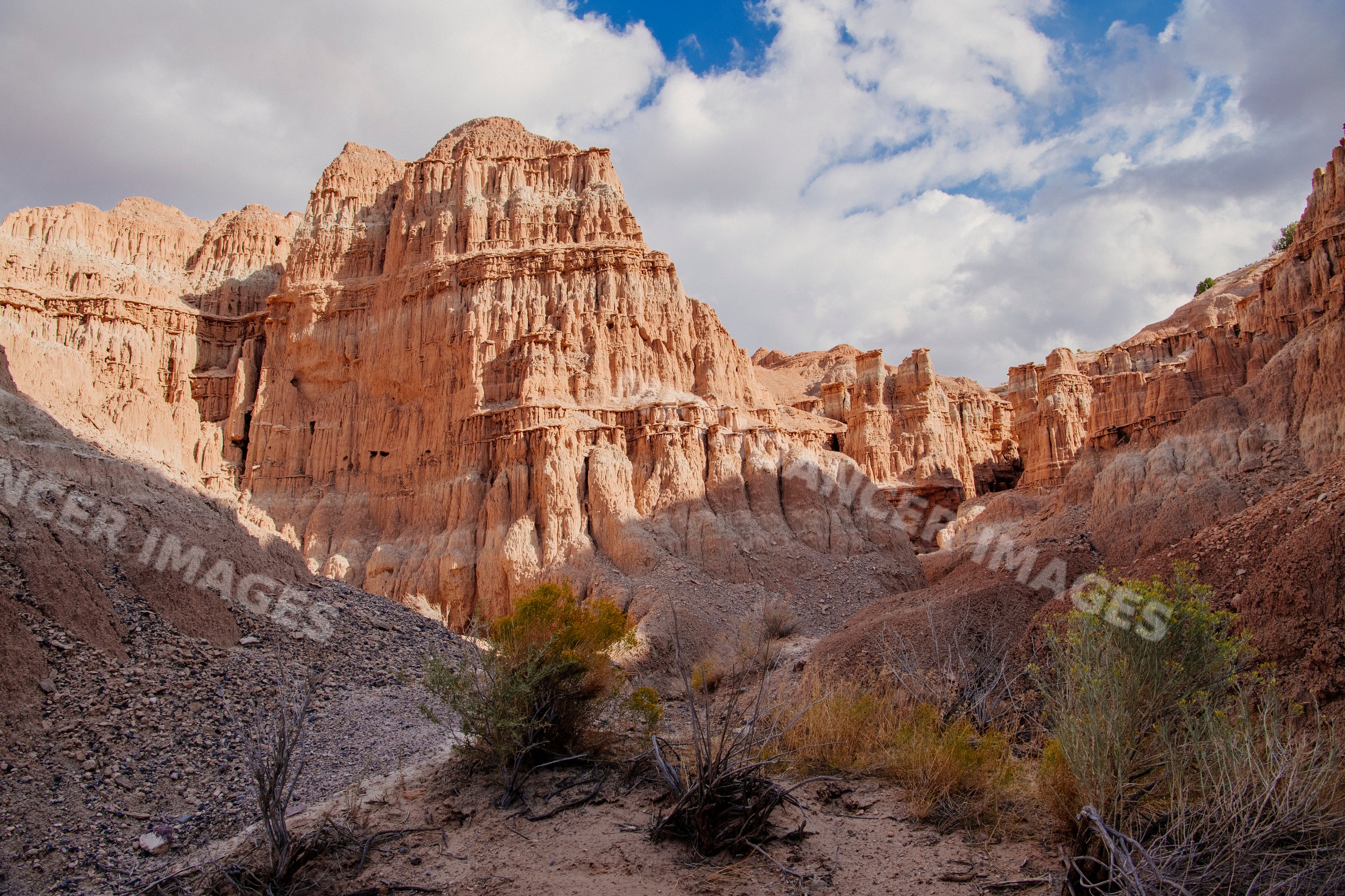 Red sandstone rock formations at Cathedral Gorge State Park Nevada