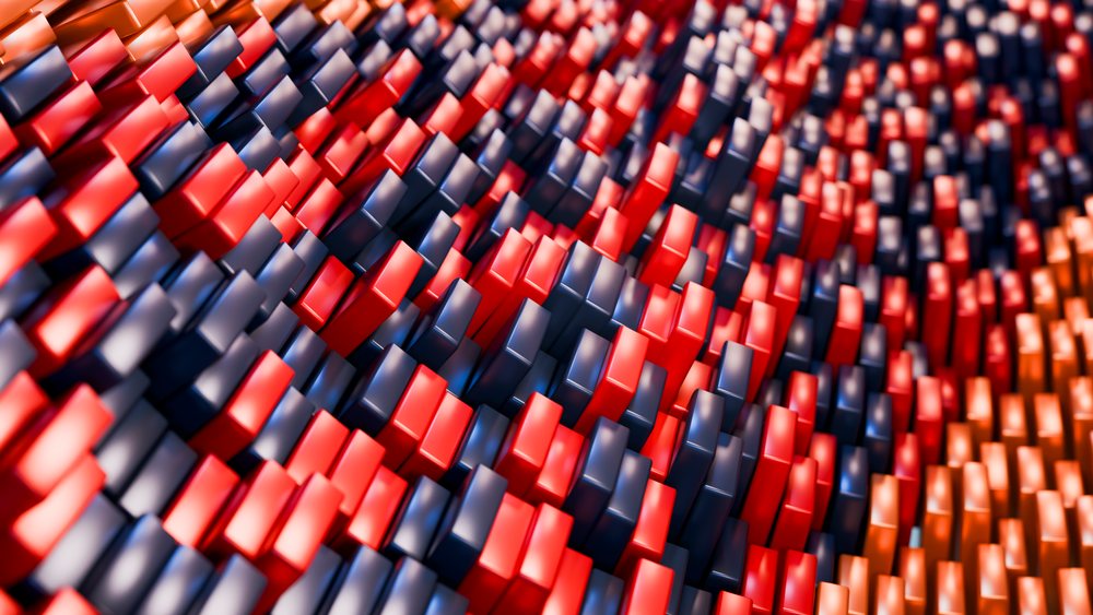 Colorful 3d blocks forming geometric pattern illustration